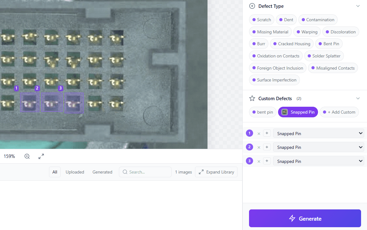为您的产品AI建议的缺陷类型