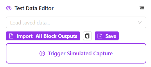 Trigger Simulated Capture button that sends test data to the simulator server