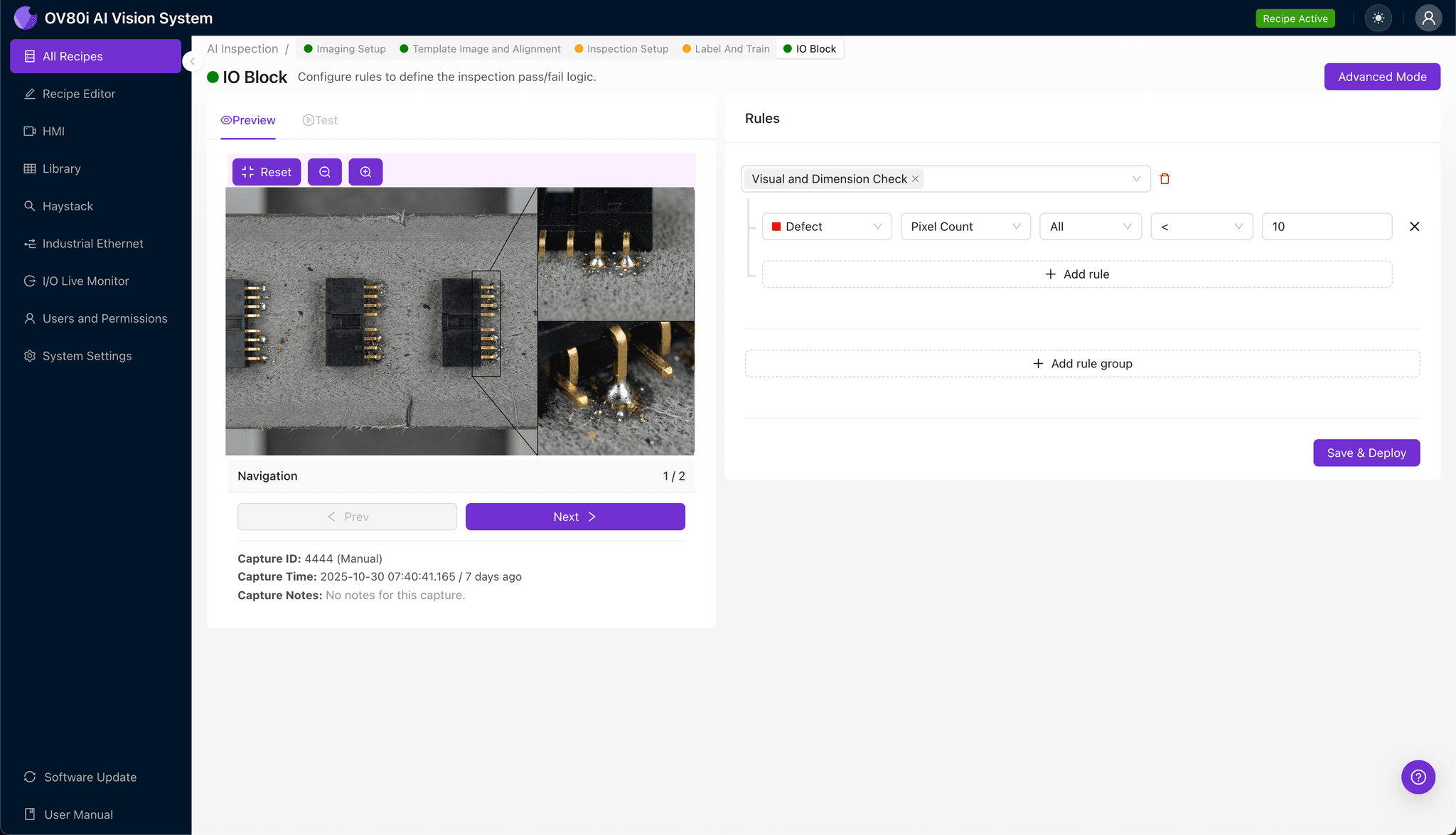 Inspection region selection for solder ball splash detection zones