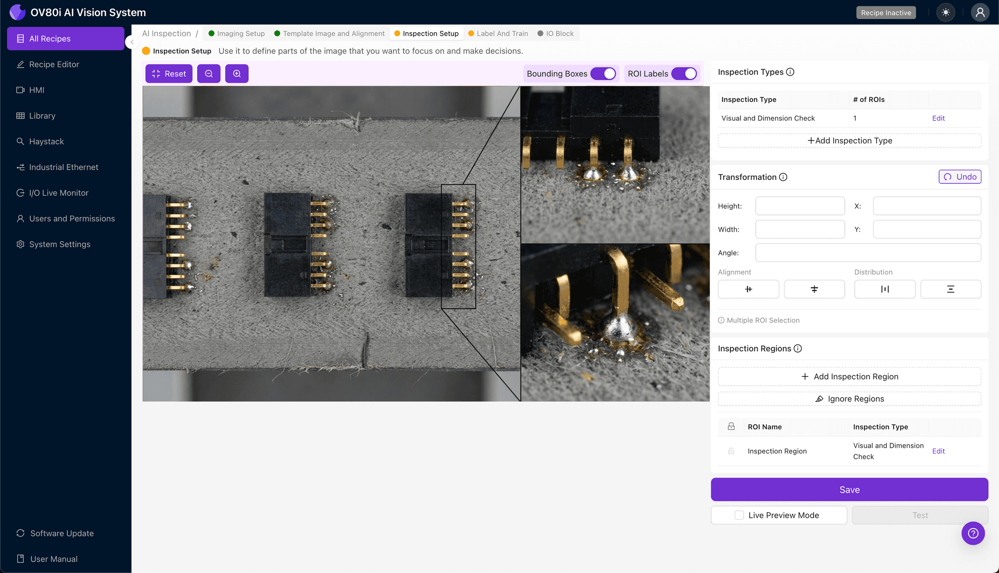 Data labeling interface for solder ball splash defect training