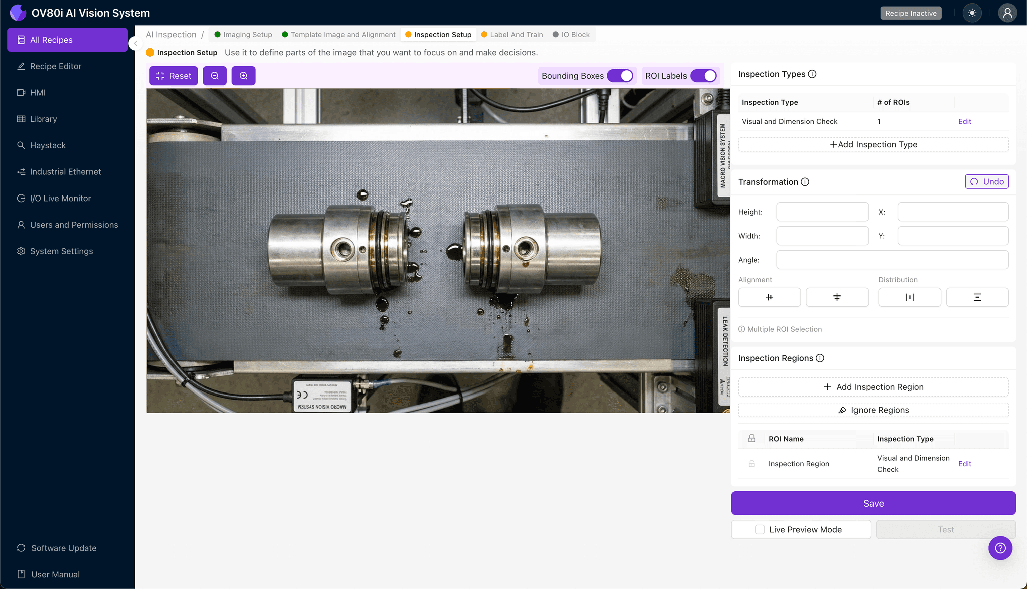 Data labeling interface showing good and defective valve seal examples