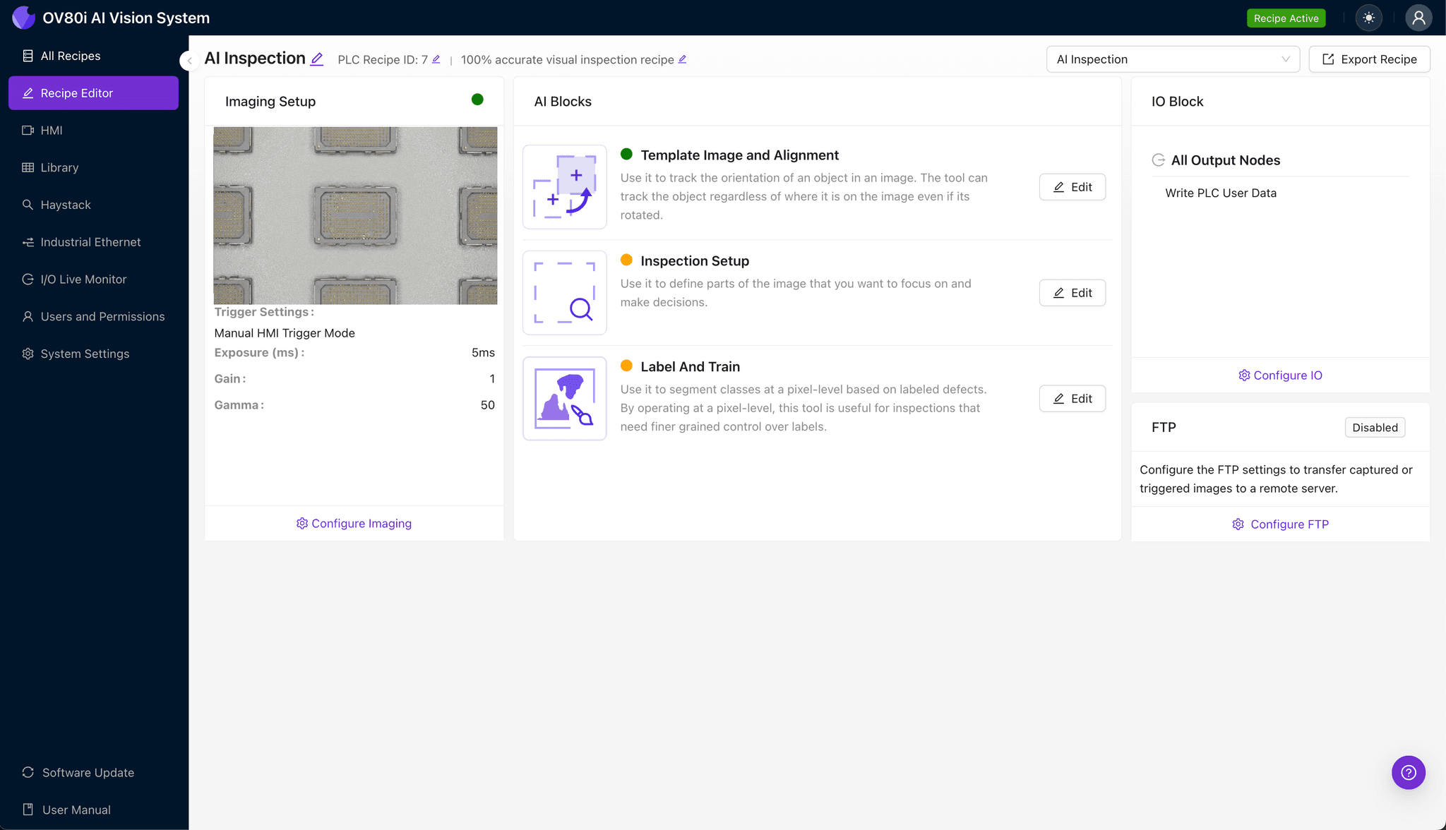 Imaging setup configuration for CPO socket micro-bump inspection