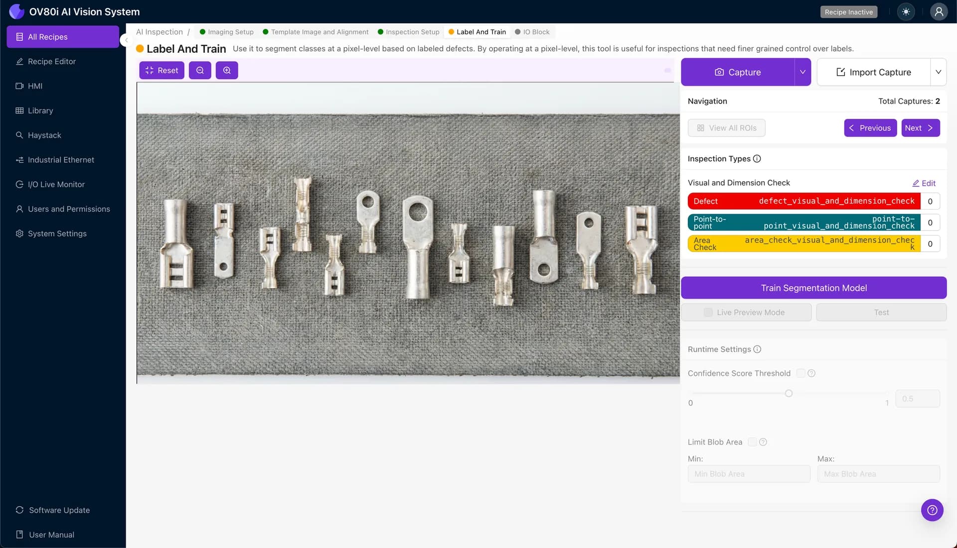 Labeling good and bad crimp examples to train the AI