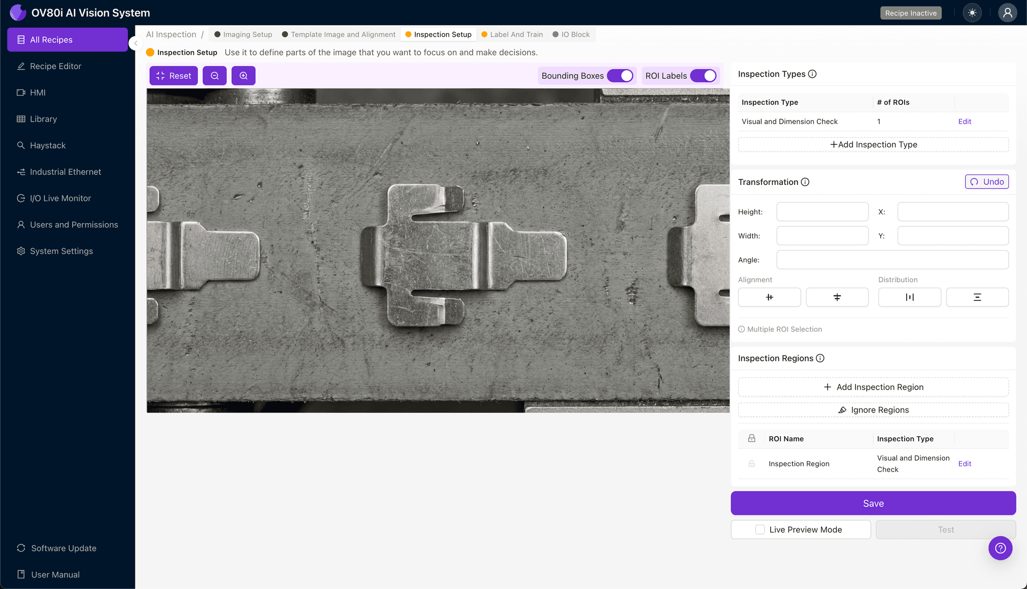 Interfaz de etiquetado para entrenar IA en detección de desviación por retorno elástico