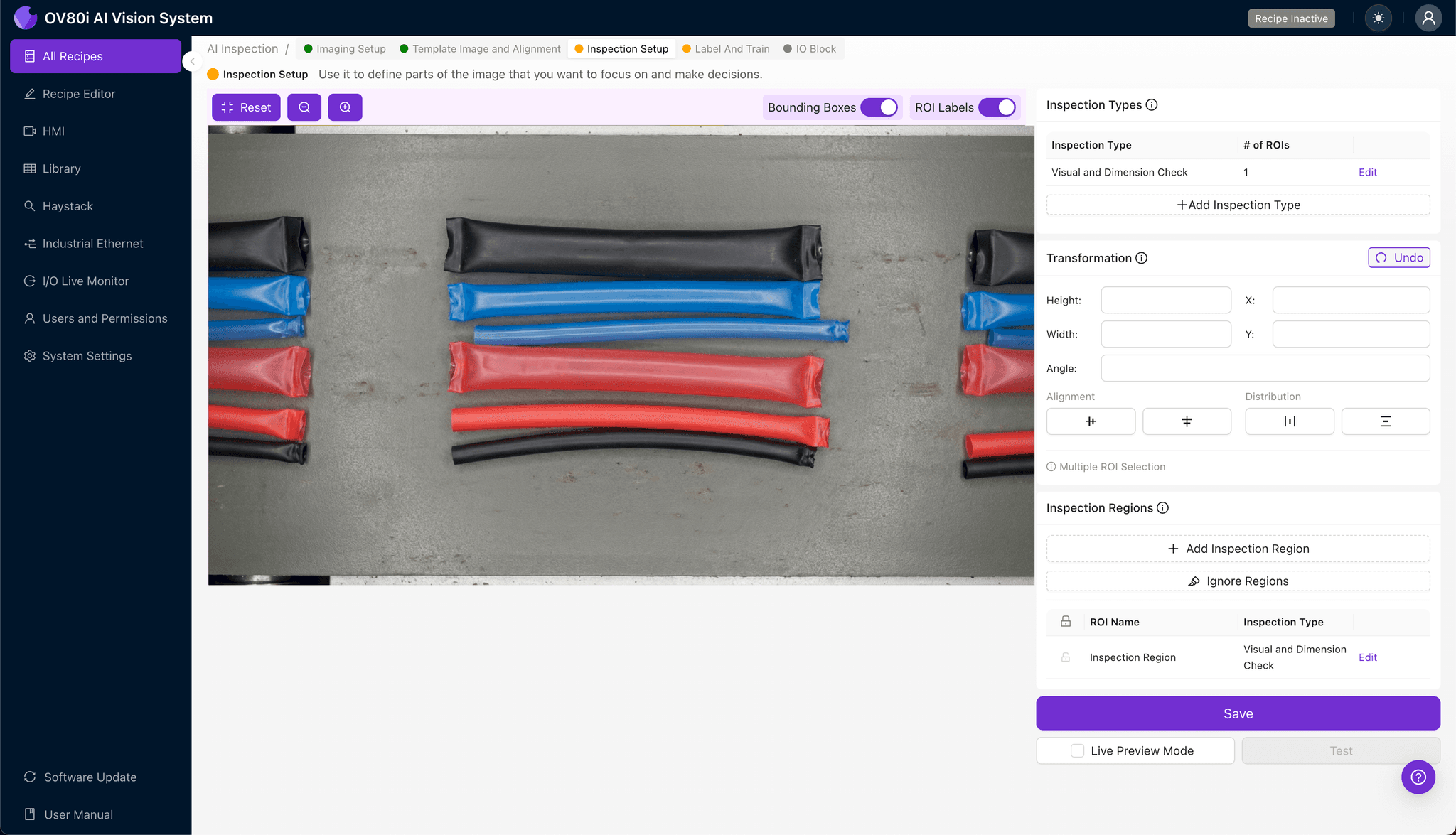Data labeling interface for heat-shrink tubing inspection training