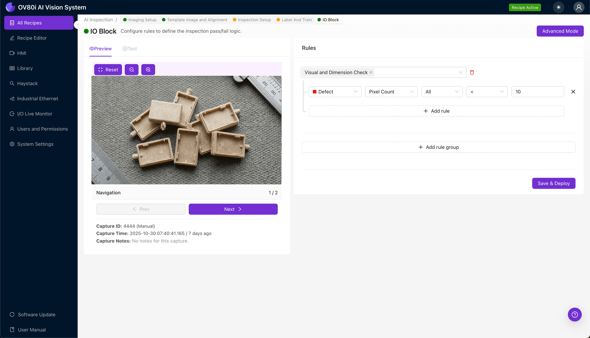 Inspection region selection focusing on LCP housing gate area