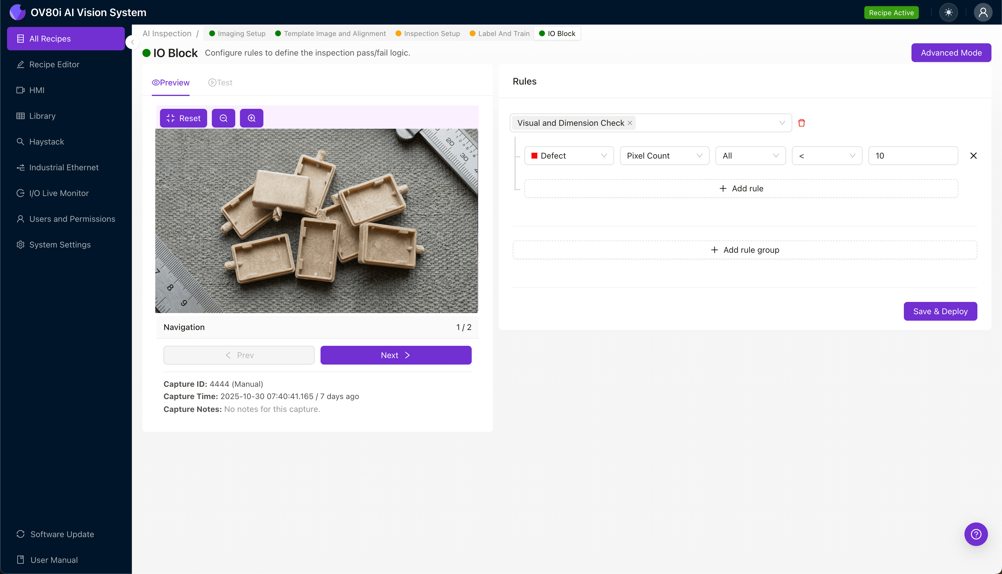 Machine vision inspection of LCP housing gate area for glass-fiber protrusion defects