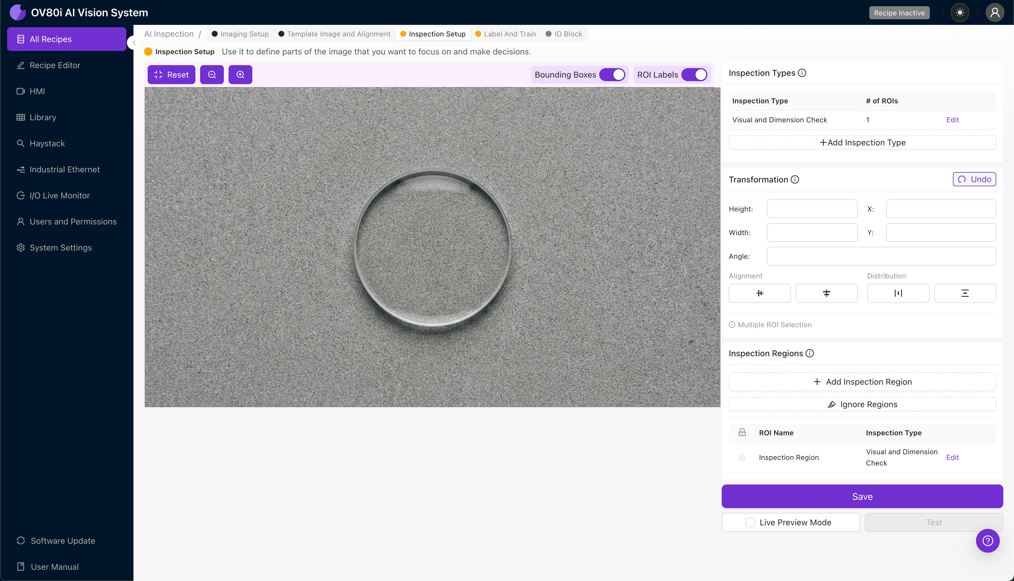 Selecting inspection regions for clear aperture and edge defects