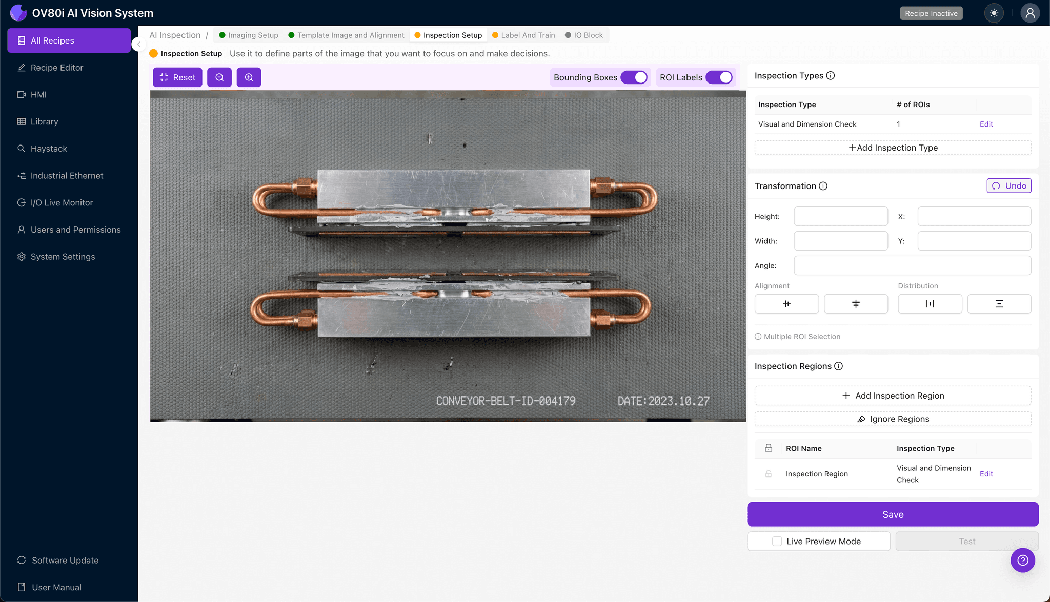 Data labeling interface showing good and defective thermal bridge assemblies