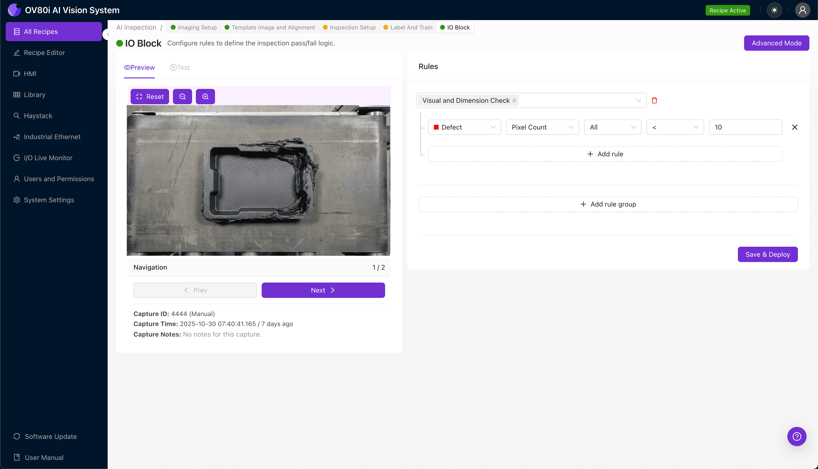 AI视觉系统检测成型嵌件中的过度填充材料缺陷