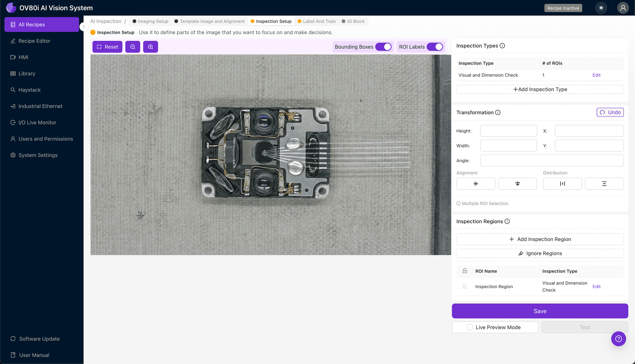 Data labeling interface for training AI on epoxy tilt defects