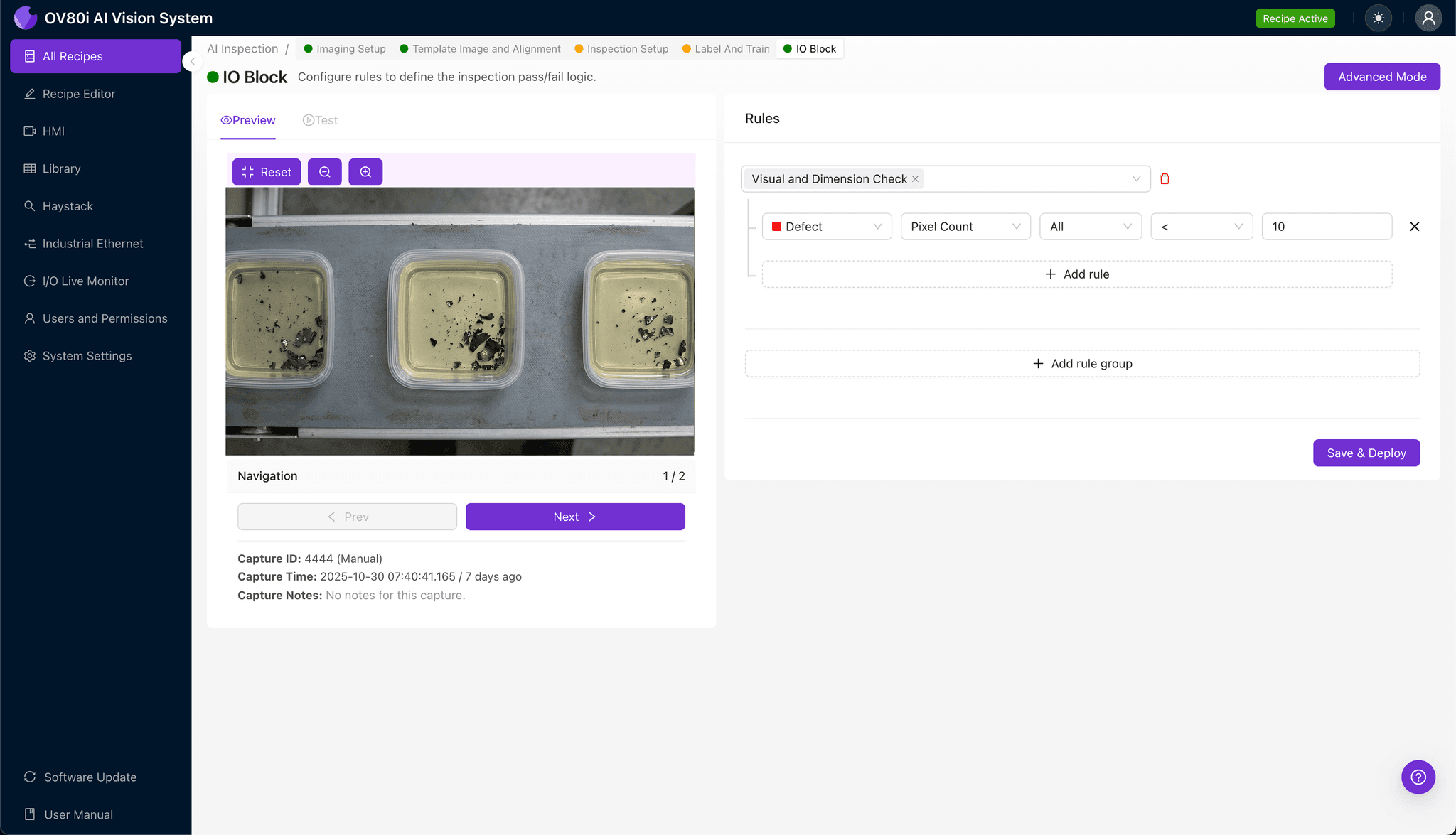 Defining inspection regions for plating contamination defect detection