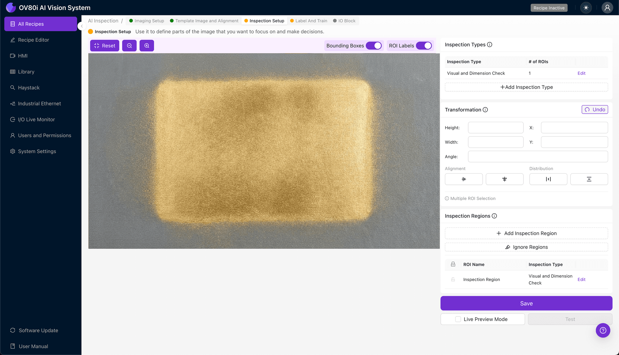 Data labeling interface showing good and bad examples of gold zone boundary quality