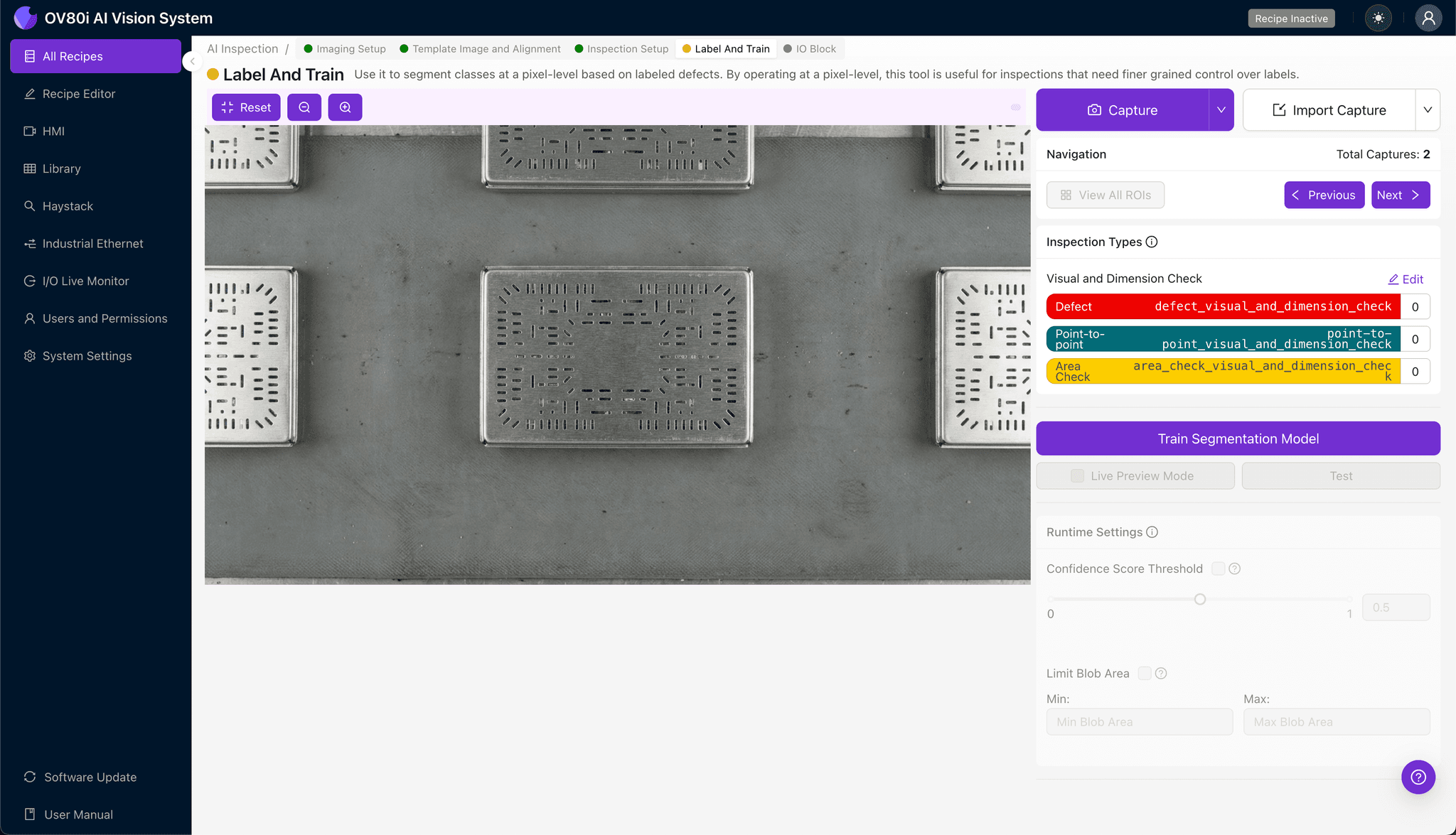 Rule configuration interface for automated pass/fail decisions on shielding cans