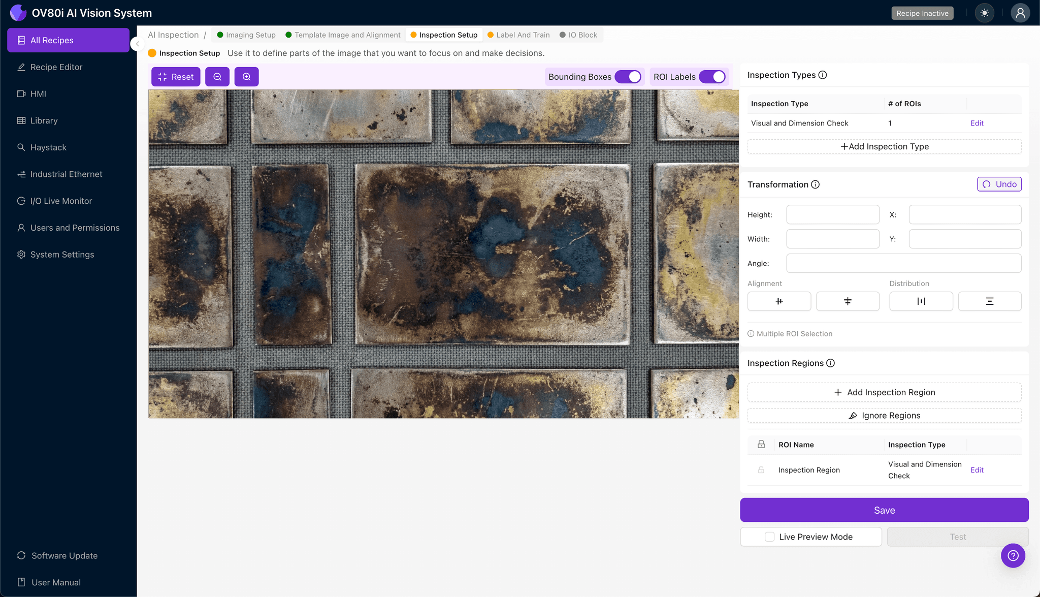 Data labeling interface showing good and bad examples of silver sulfide tarnishing