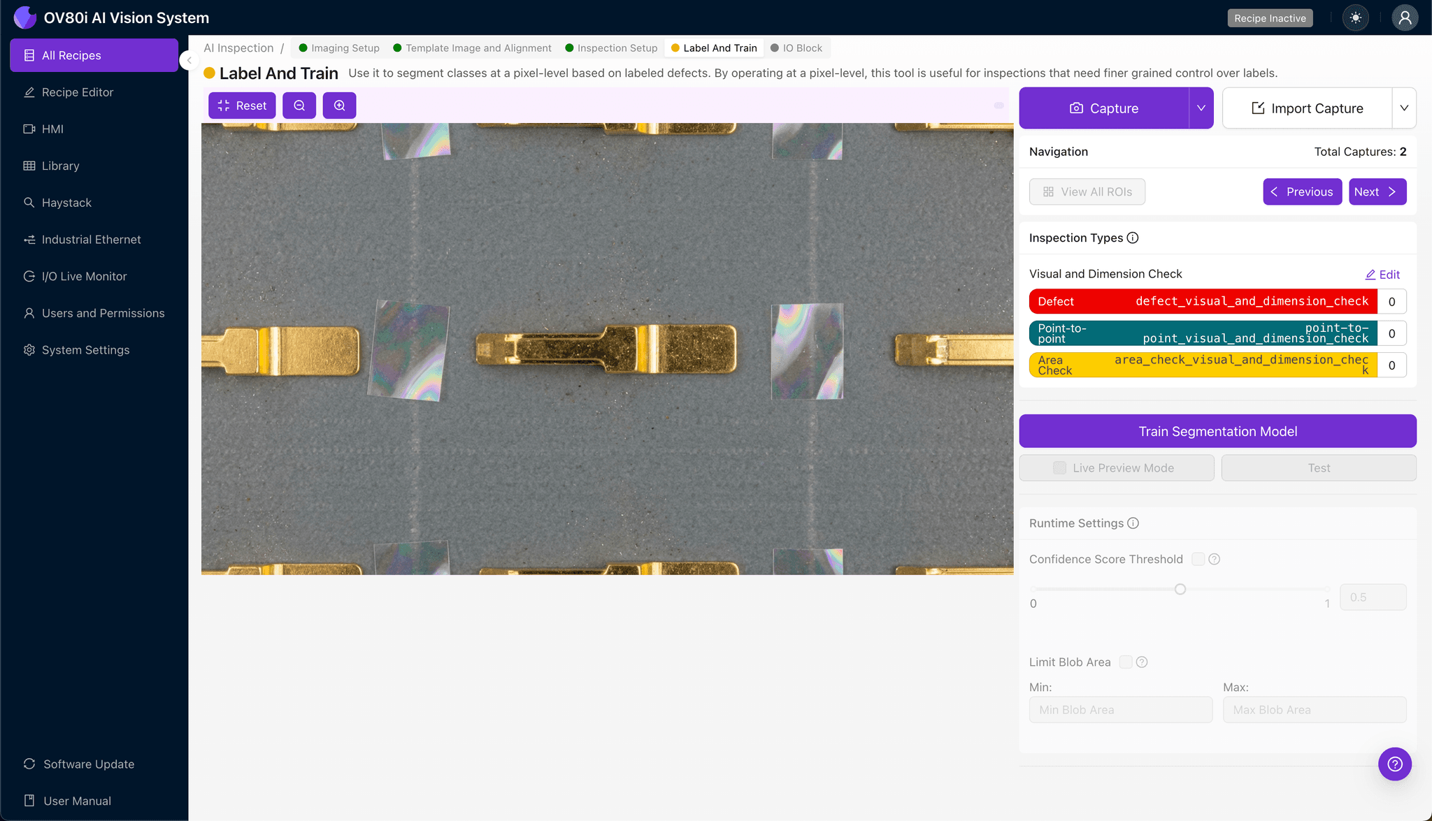 Pass/fail rule configuration for space-grade contact inspection with weighted defect severity