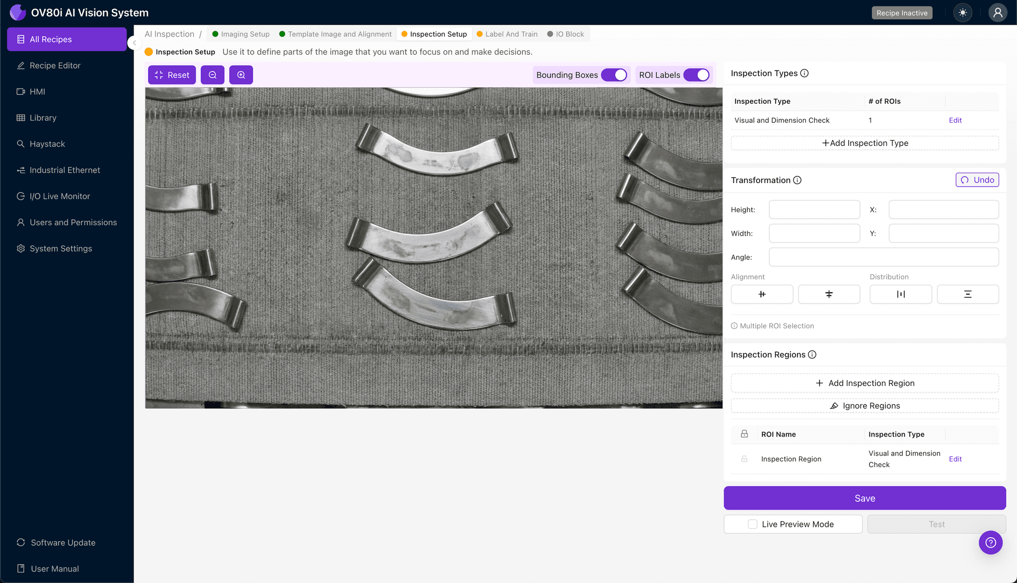 Data labeling interface showing good and bad passivation examples on stainless steel shells