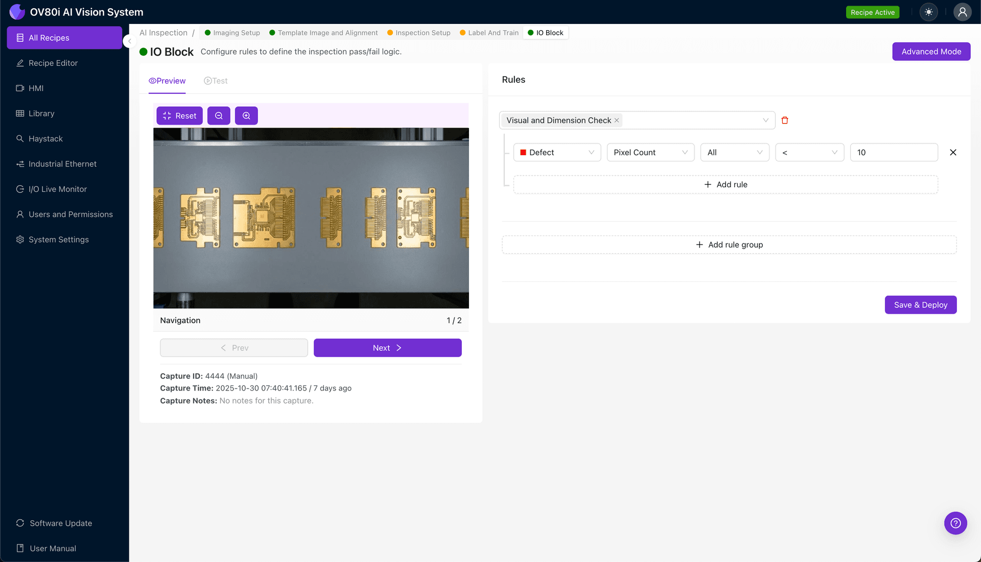 Setting pass/fail rules for defects