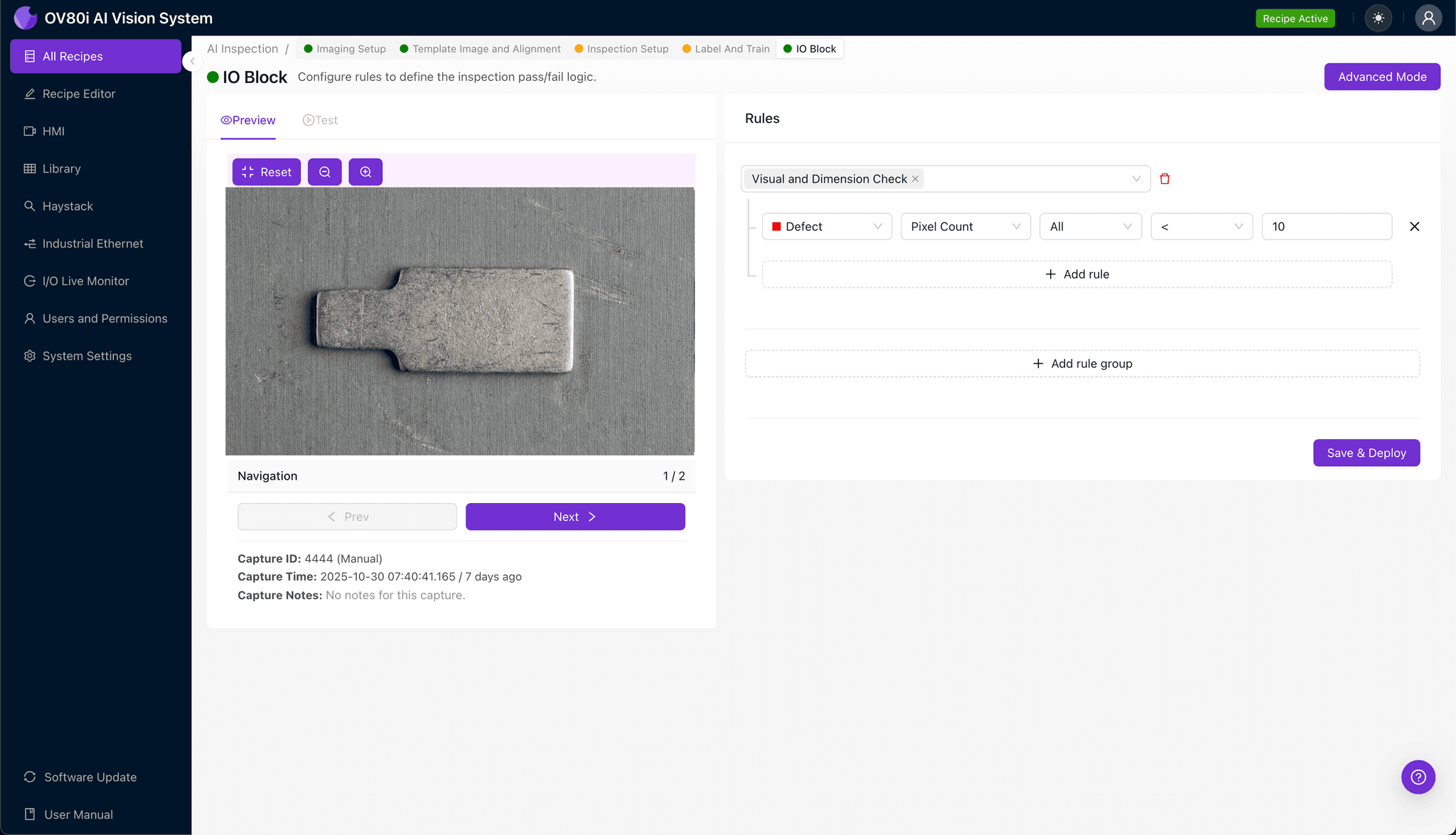 Inspection region selection for dull finish detection on tin-plated surfaces