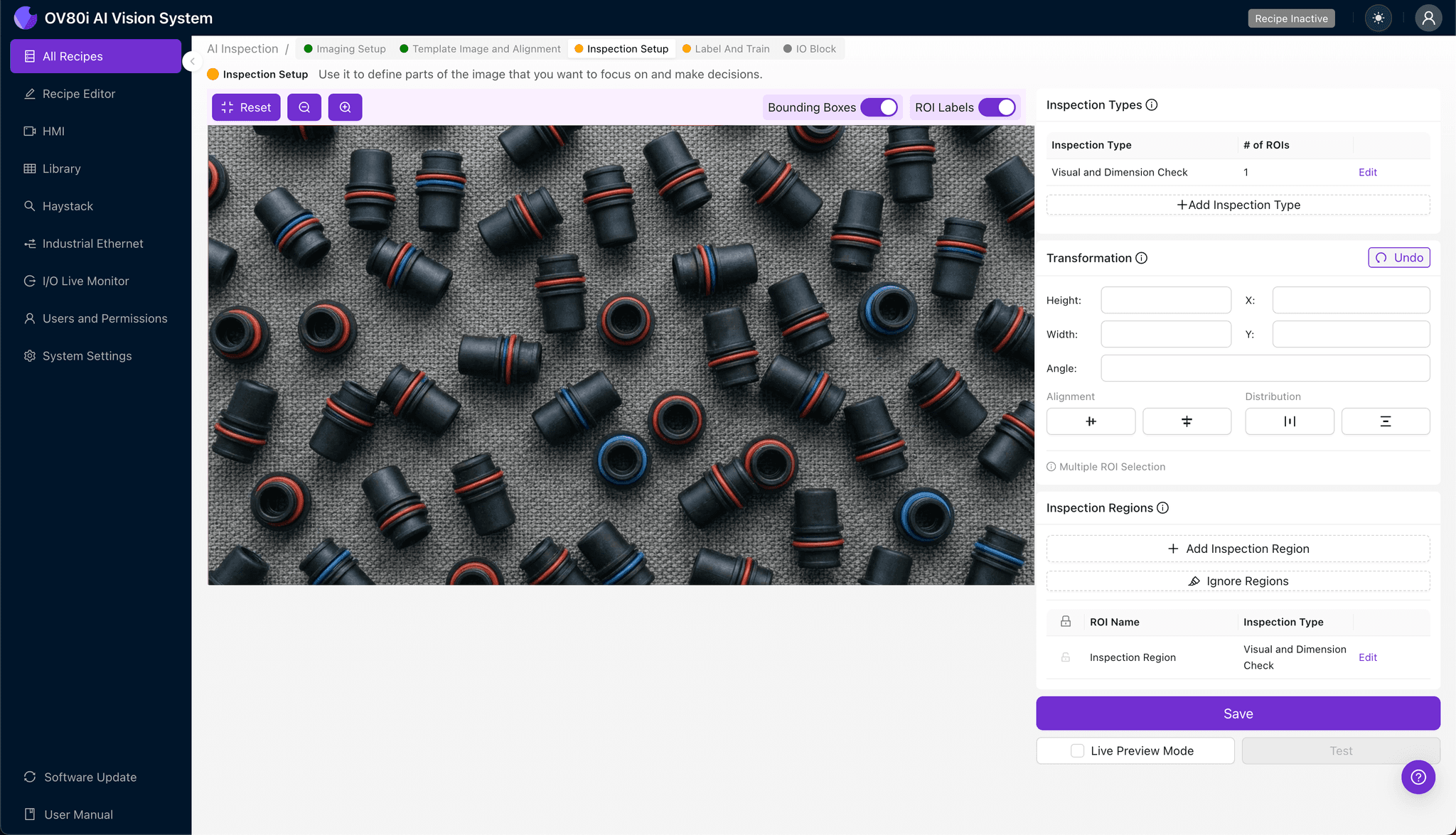 Labeling good and defective O-ring samples for AI training