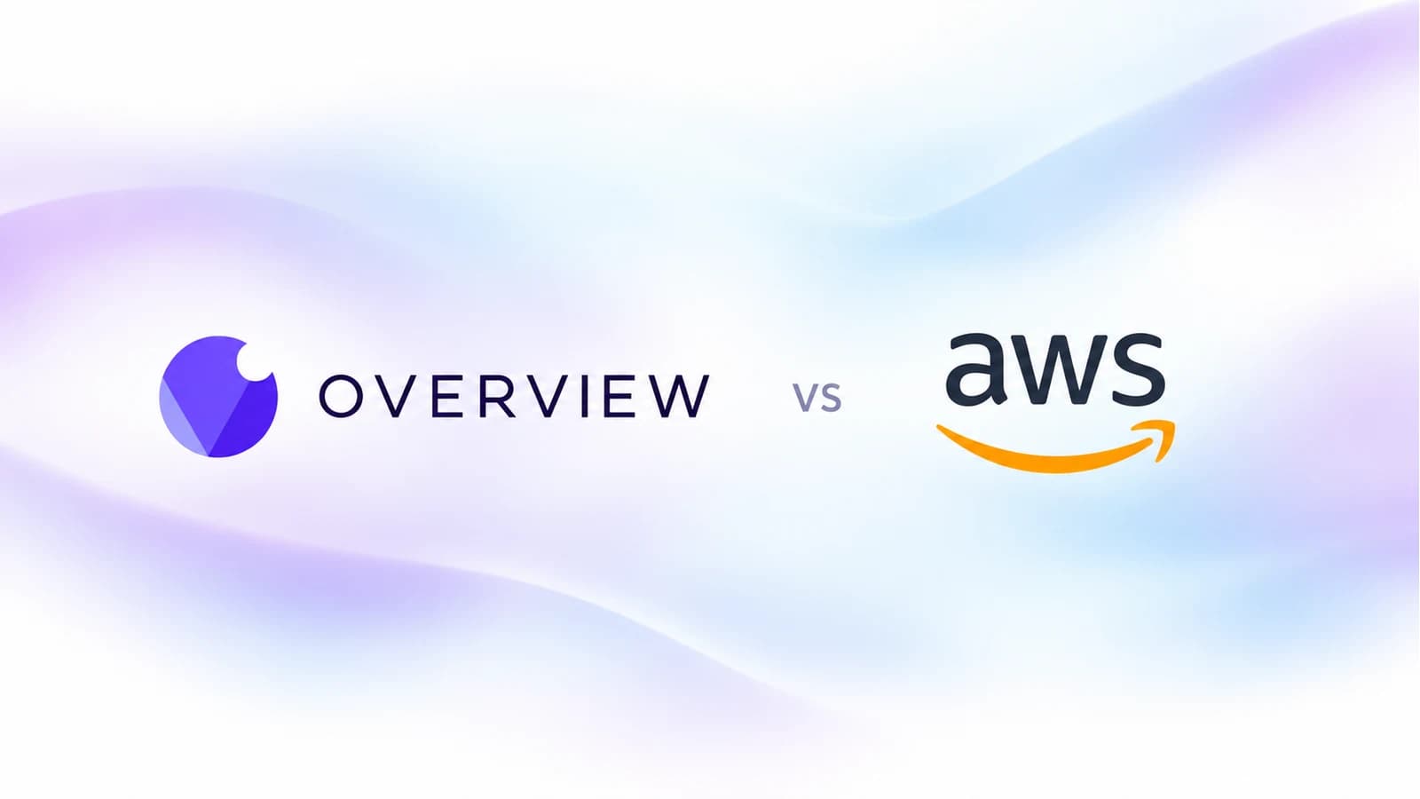 Overview and AWS logos on a soft lavender and blue mesh gradient