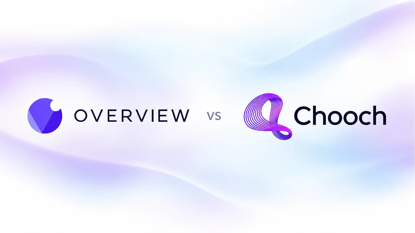 Overview and Chooch logos on a soft lavender and blue mesh gradient