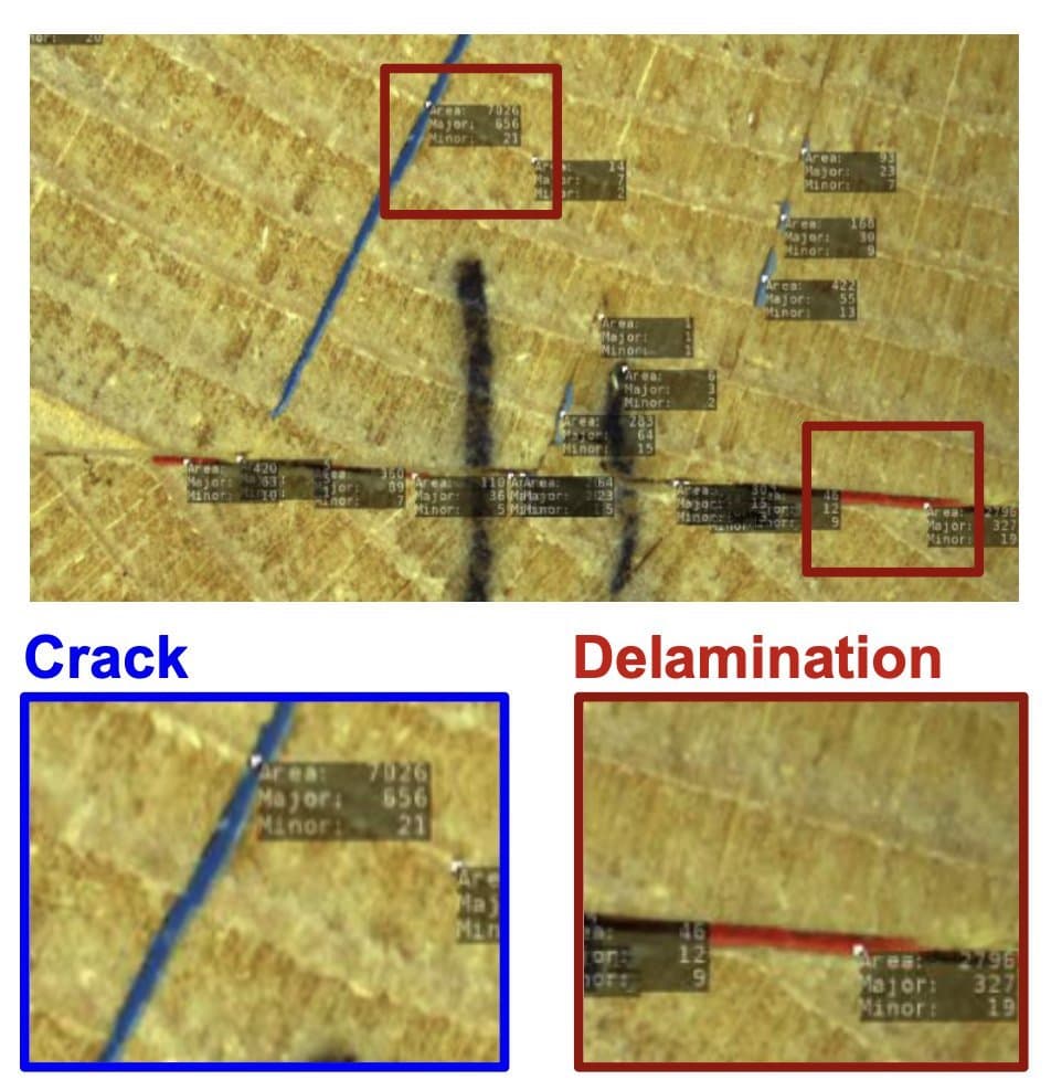 Automated Wood Adhesive Delamination & Crack Detection — ví dụ kiểm tra lỗi ngành Materials