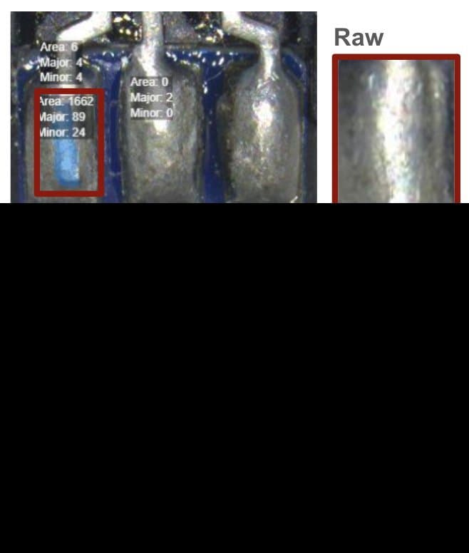 Microscopic PCB Solder Defect and Pad Exposure — ví dụ kiểm tra lỗi ngành Connectors