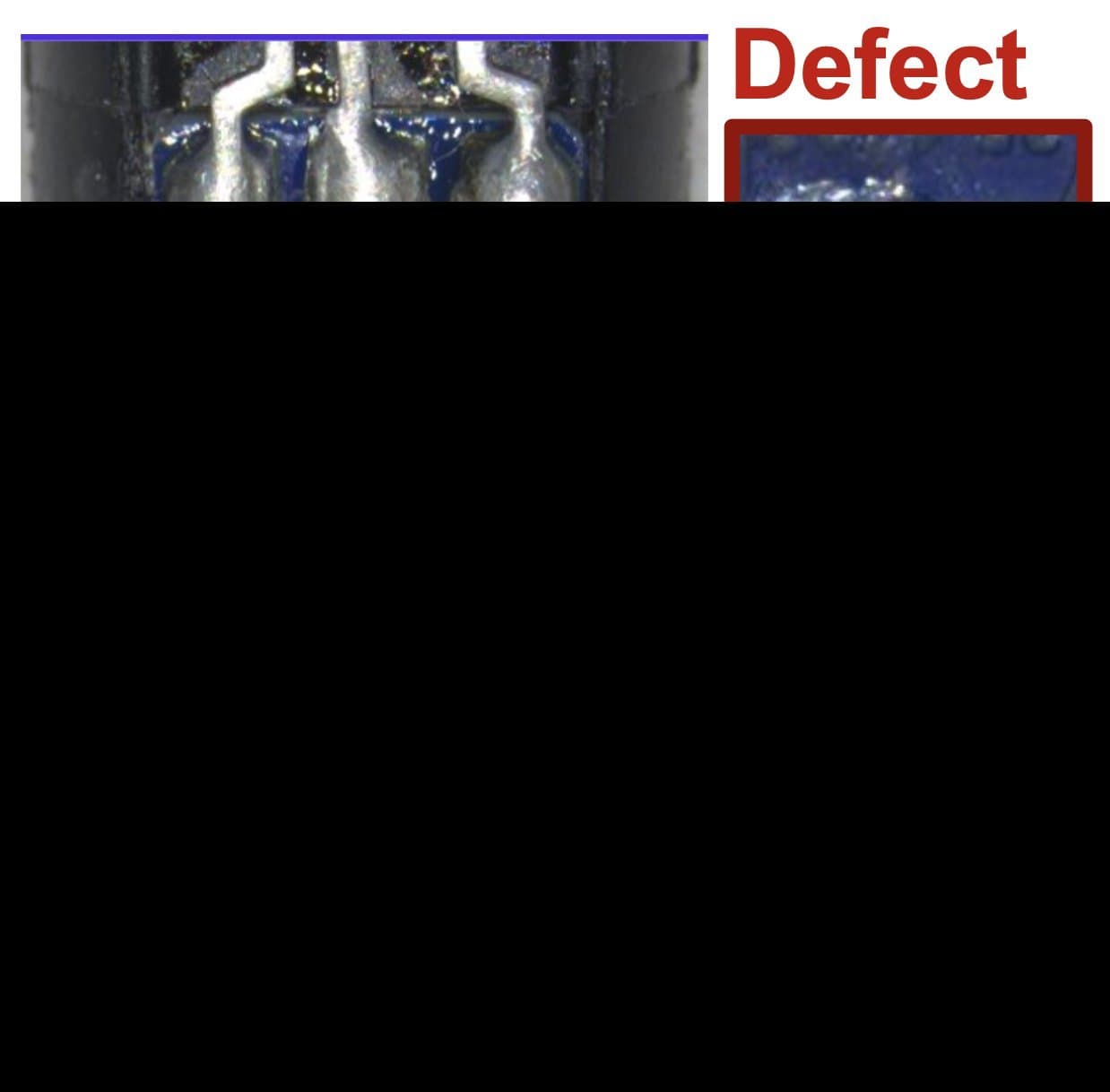 Microscopic PCB Solder Defect and Pad Exposure — ví dụ kiểm tra lỗi ngành Connectors