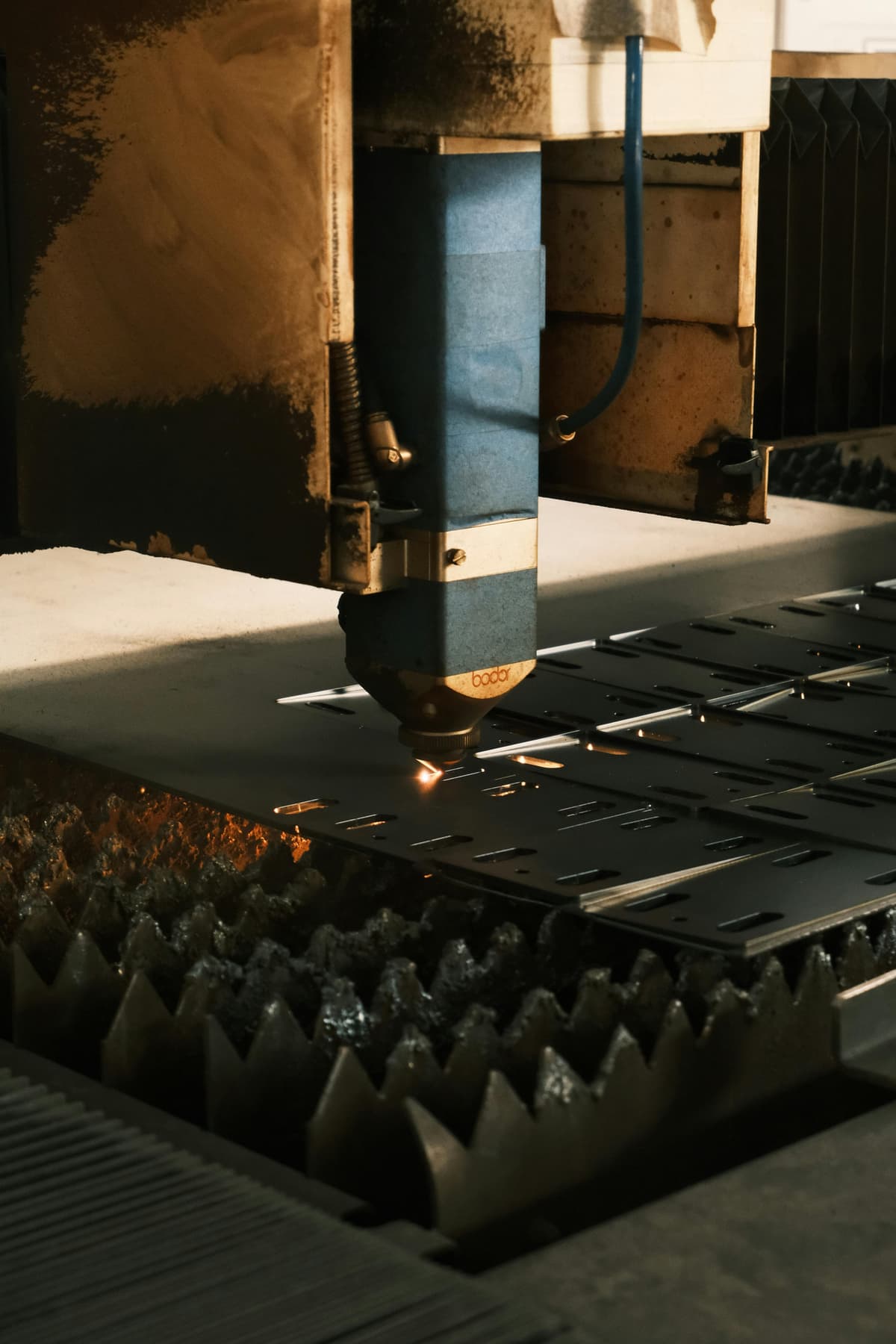 Close-up of hot bar soldering process