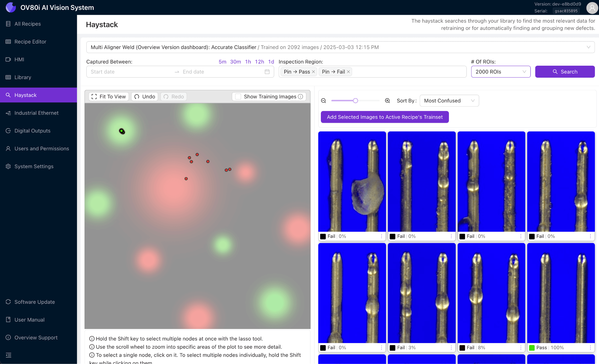 Biểu đồ phân tán cụm lỗi Haystack