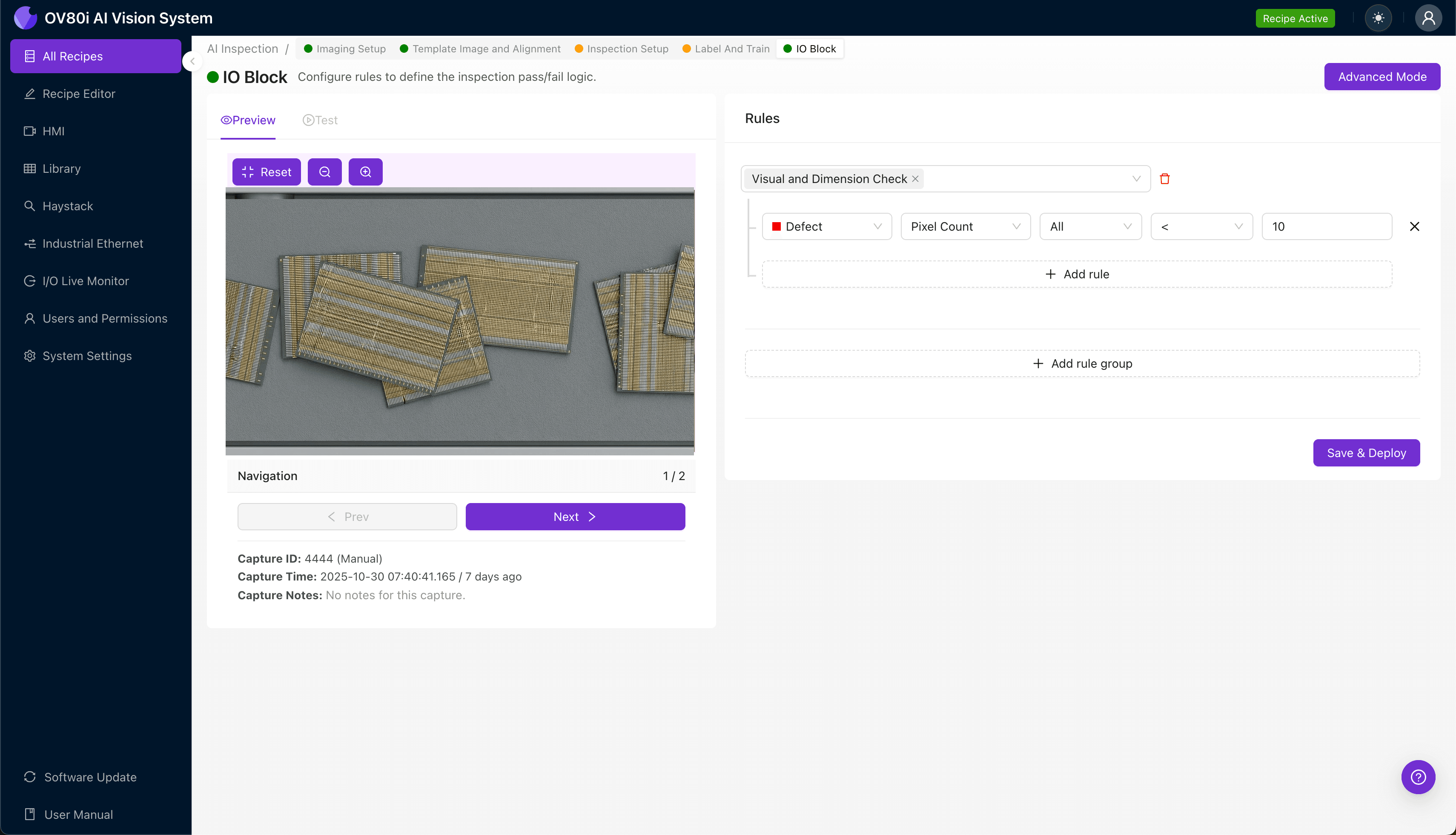 Machine vision inspection of 224G connector wafer crosstalk barriers