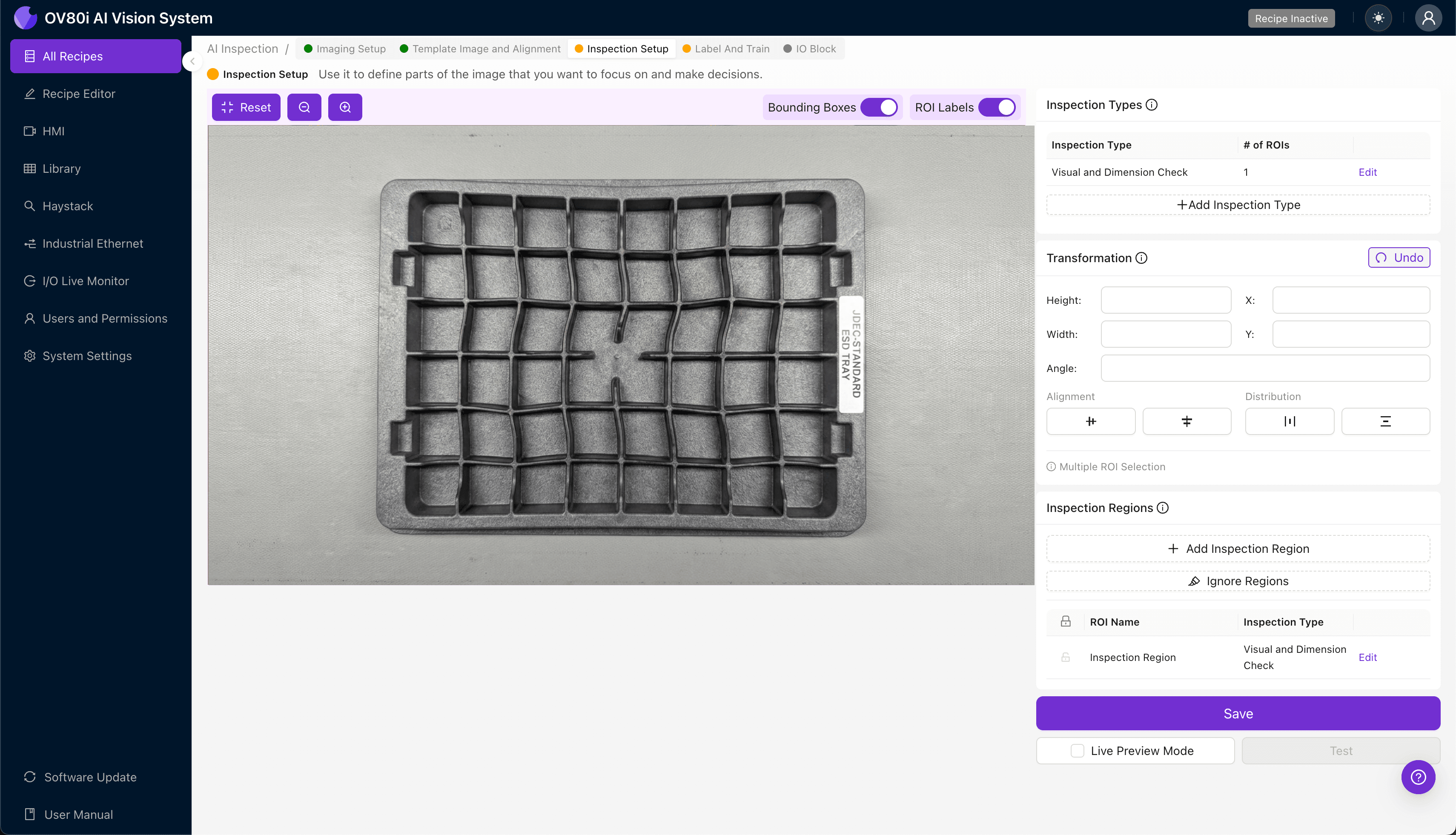 Data labeling interface showing good and bad antistatic tray examples