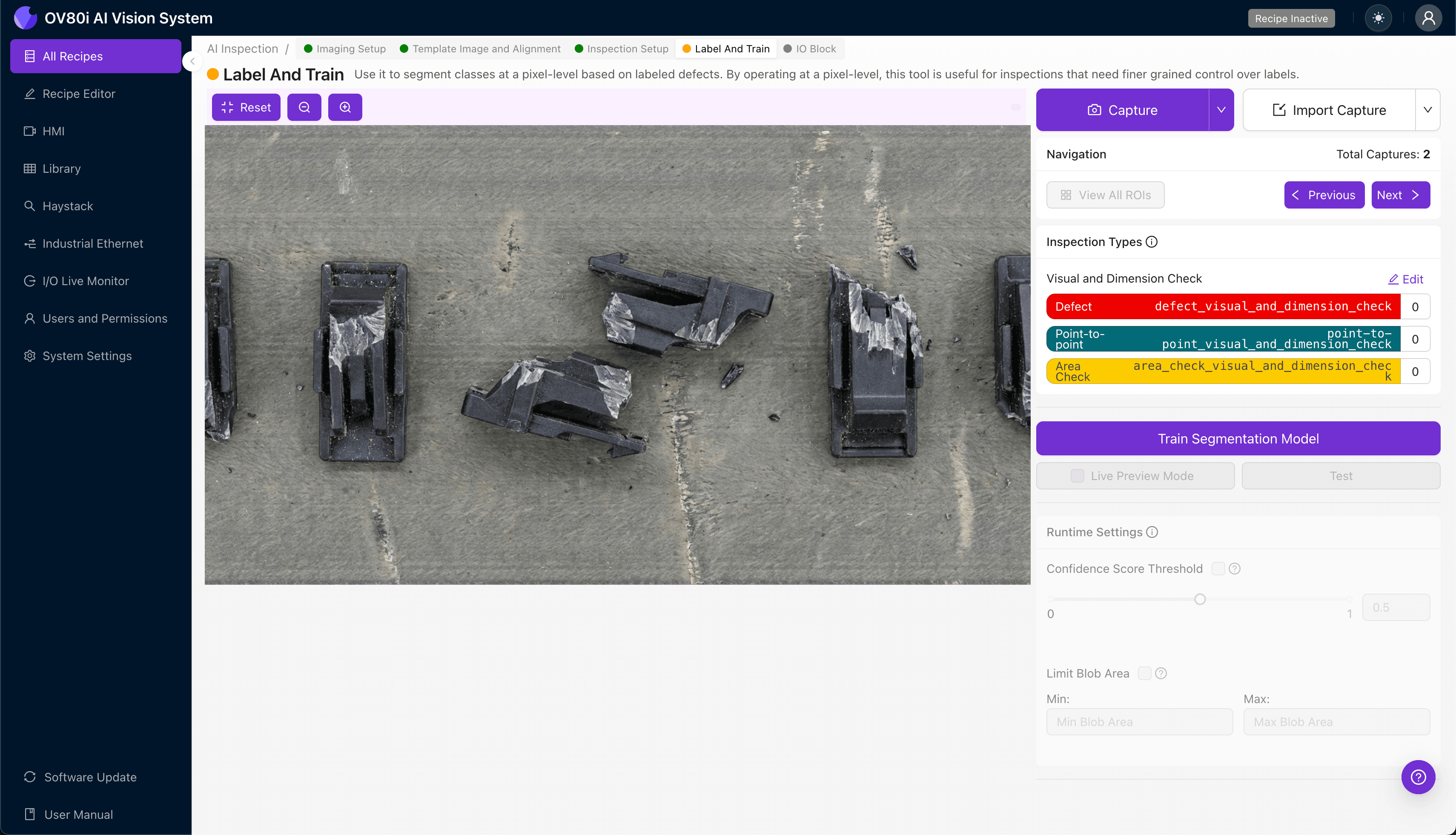 Pass/fail rules configuration with confidence thresholds for brittleness detection