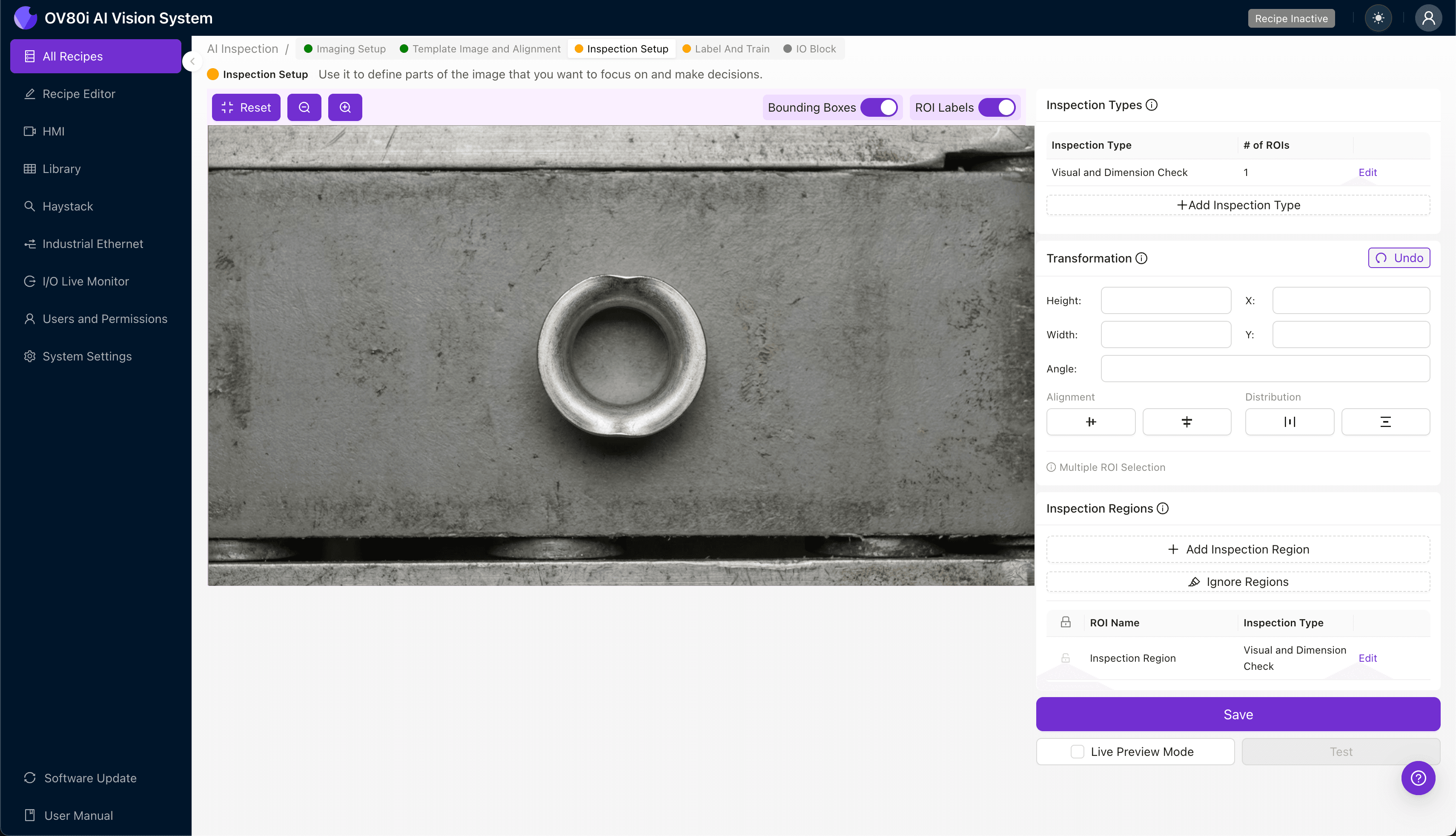 Data labeling interface showing good and bad crimp ferrule bellmouth examples