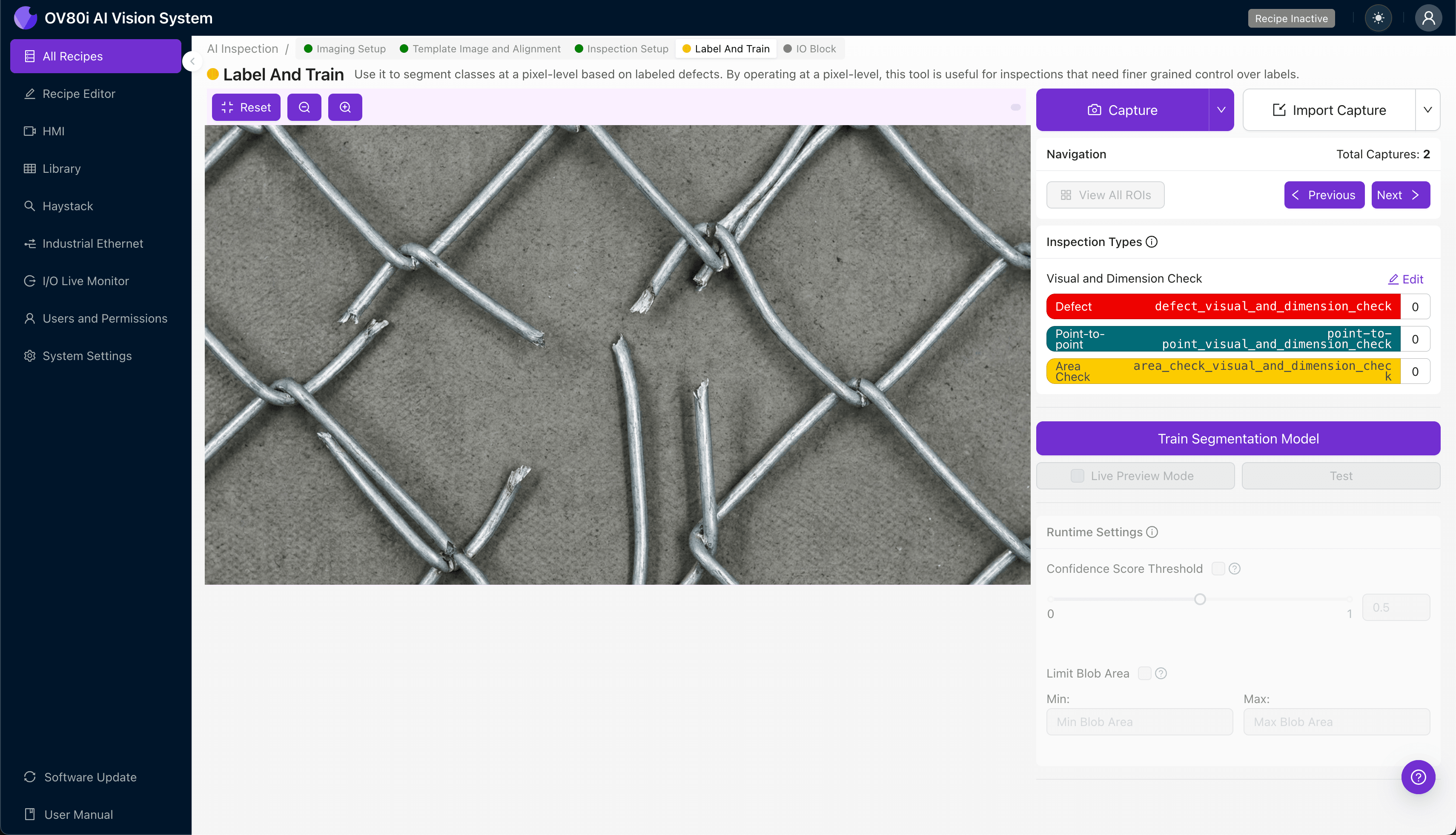 Pass/fail rule configuration for weld continuity inspection