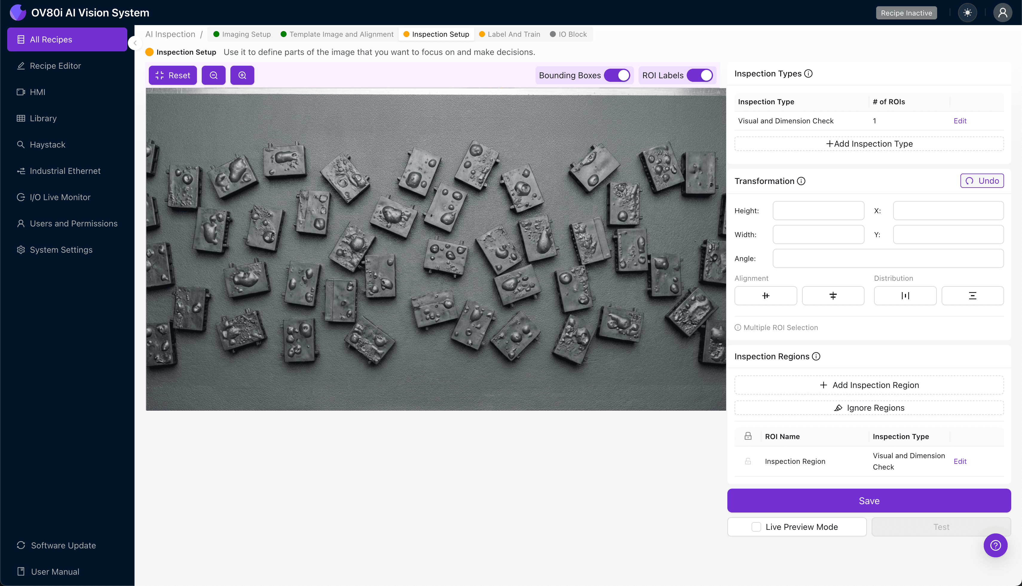 Data labeling interface showing good and bad LCP connector samples with moisture blistering defects