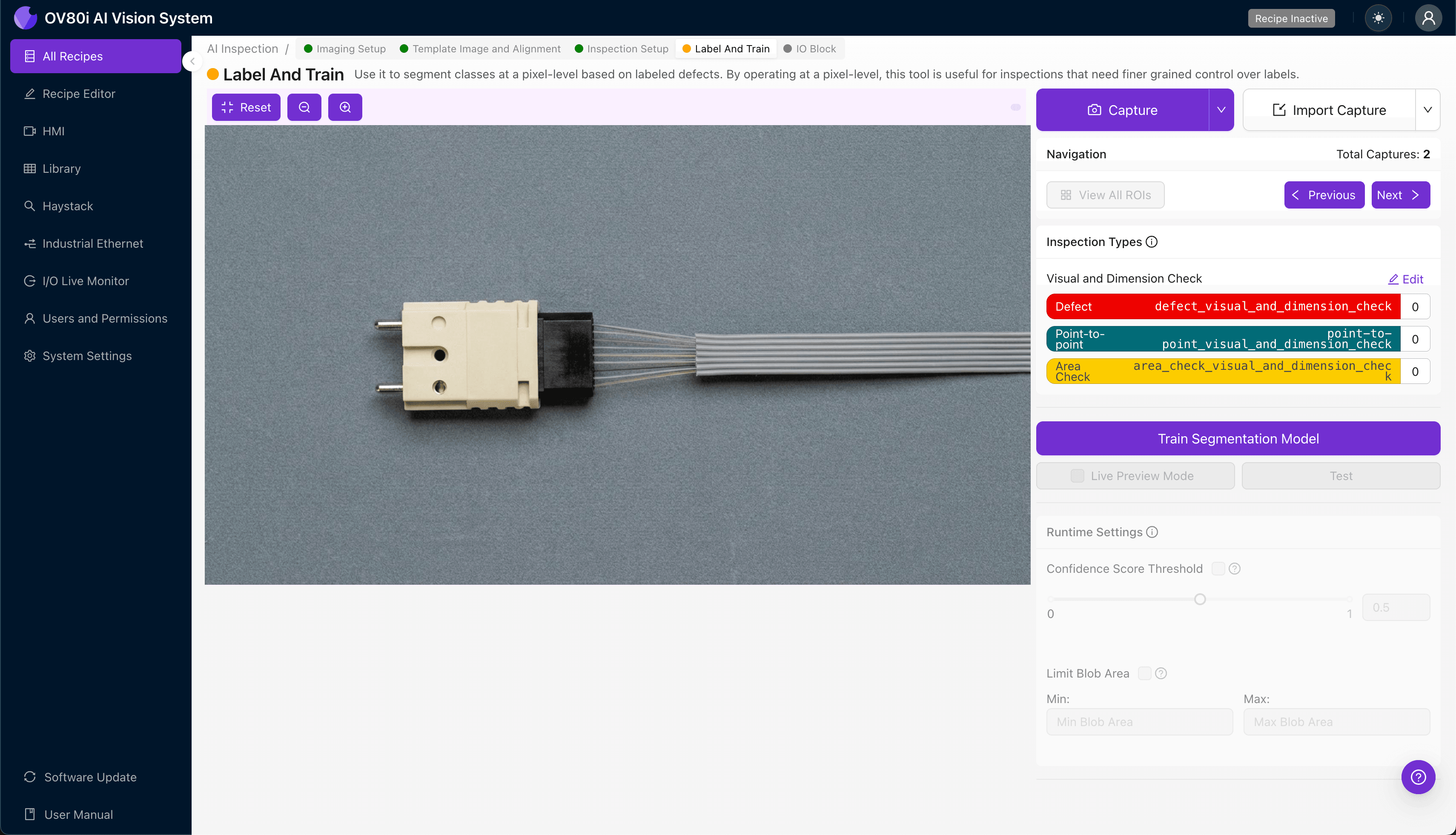 Rules engine configuration for MPO connector pass/fail logic