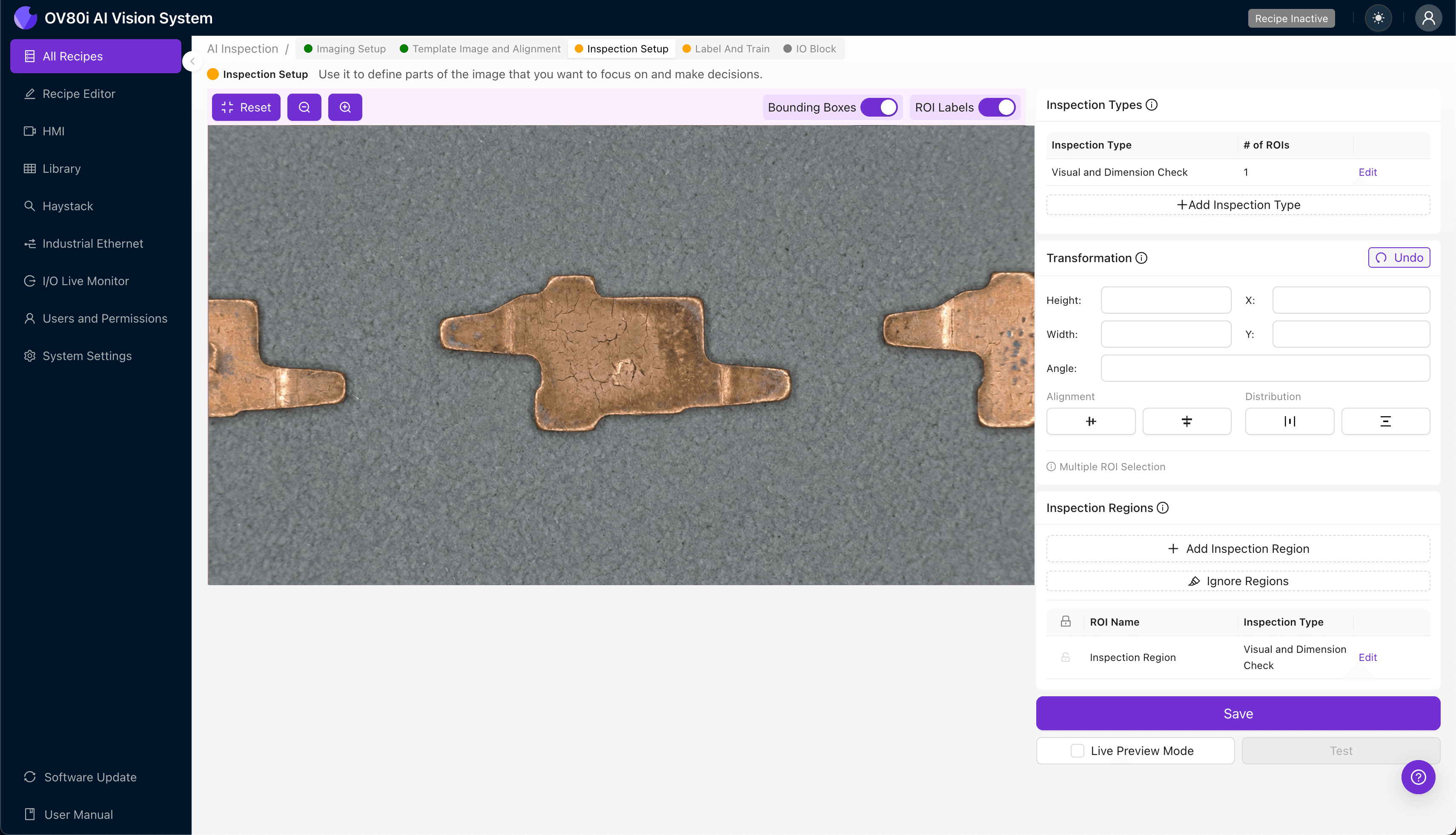 Labeling phosphor bronze contact images for AI training