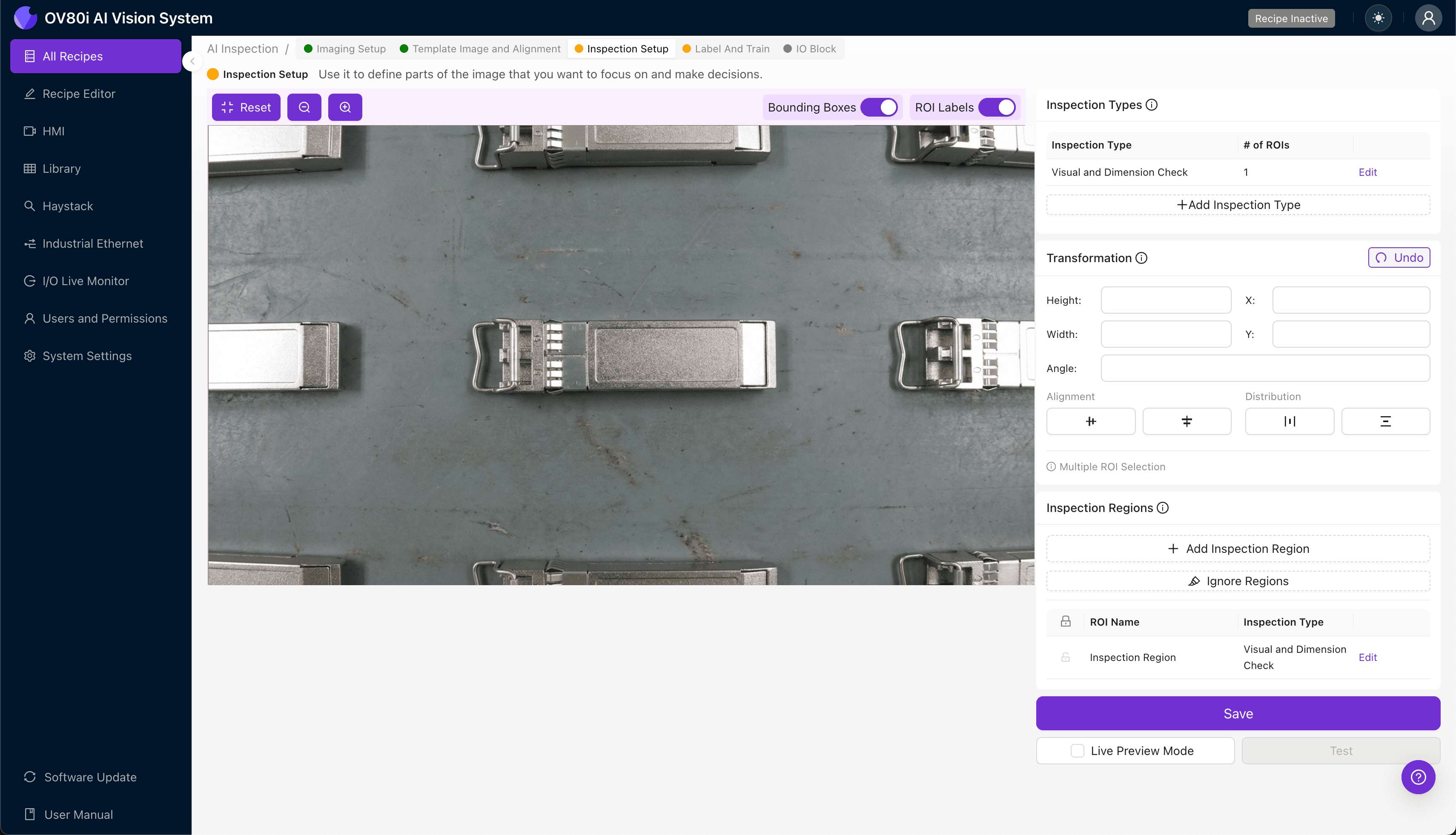 Data labeling interface for training SFP+ cage defect detection model
