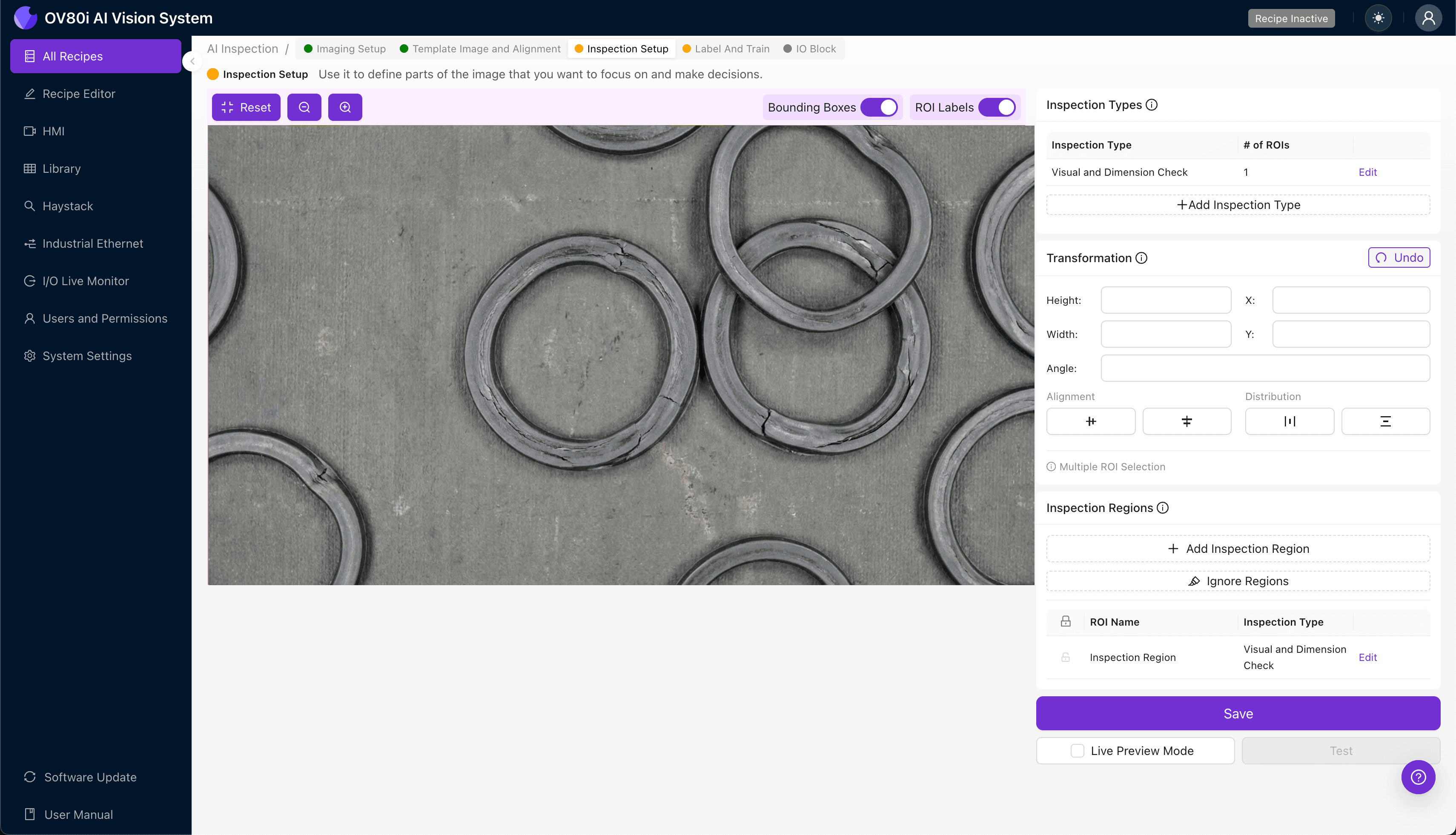 Data labeling interface for training compression set failure detection