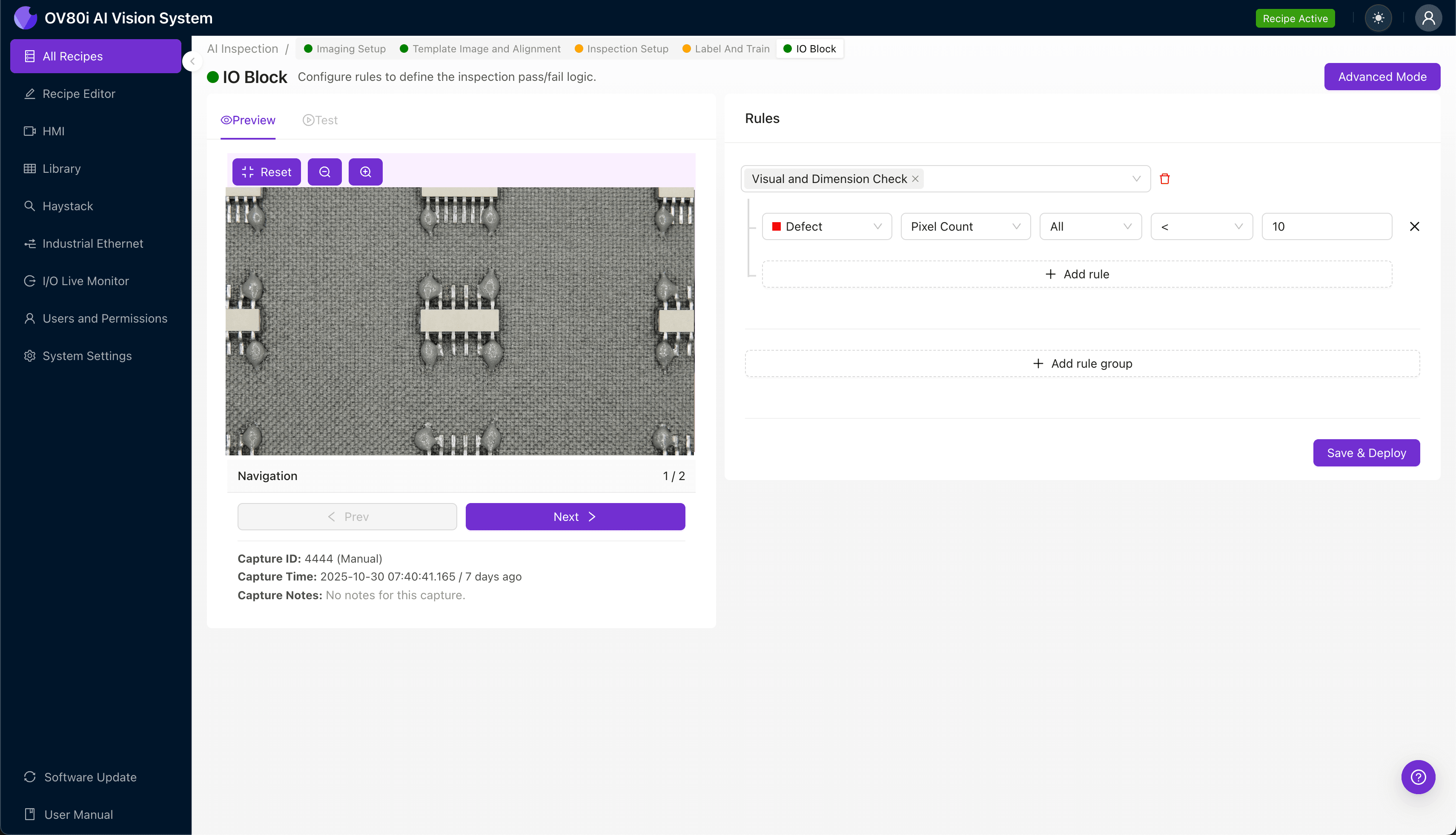 AI-powered inspection of SMT connector tails detecting excessive solder paste wicking defects