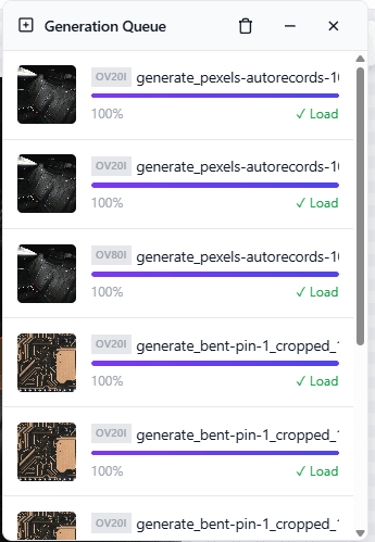 Generation queue with multiple pending jobs