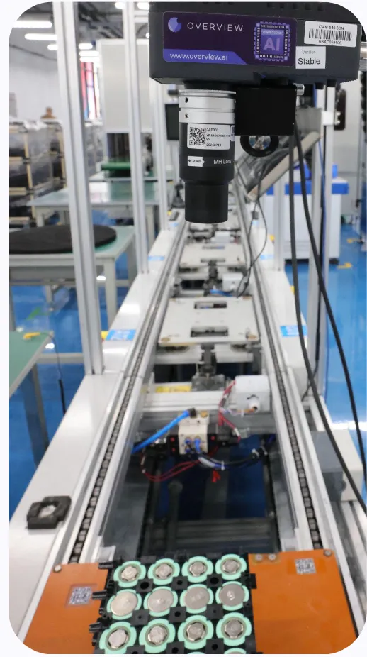 OV80i laser-weld position inspection on battery tab, aligned ROI