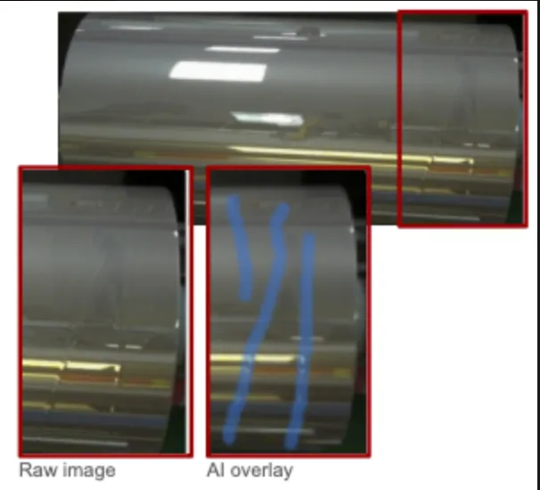 Roll mark and wrinkle defect detection in metal rolling process
