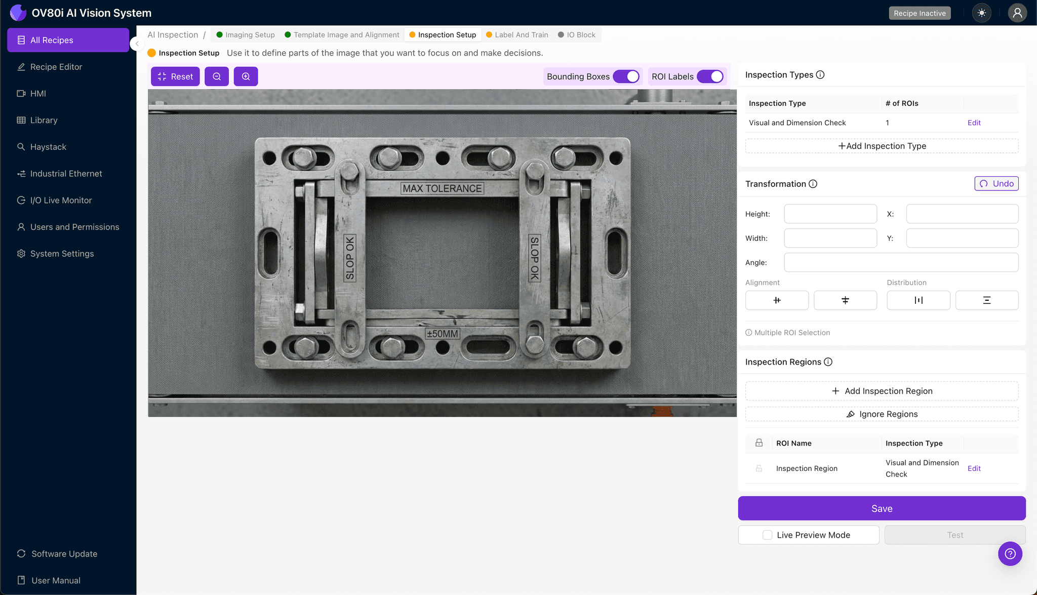 Labeling alignment frame images as good or bad for AI training