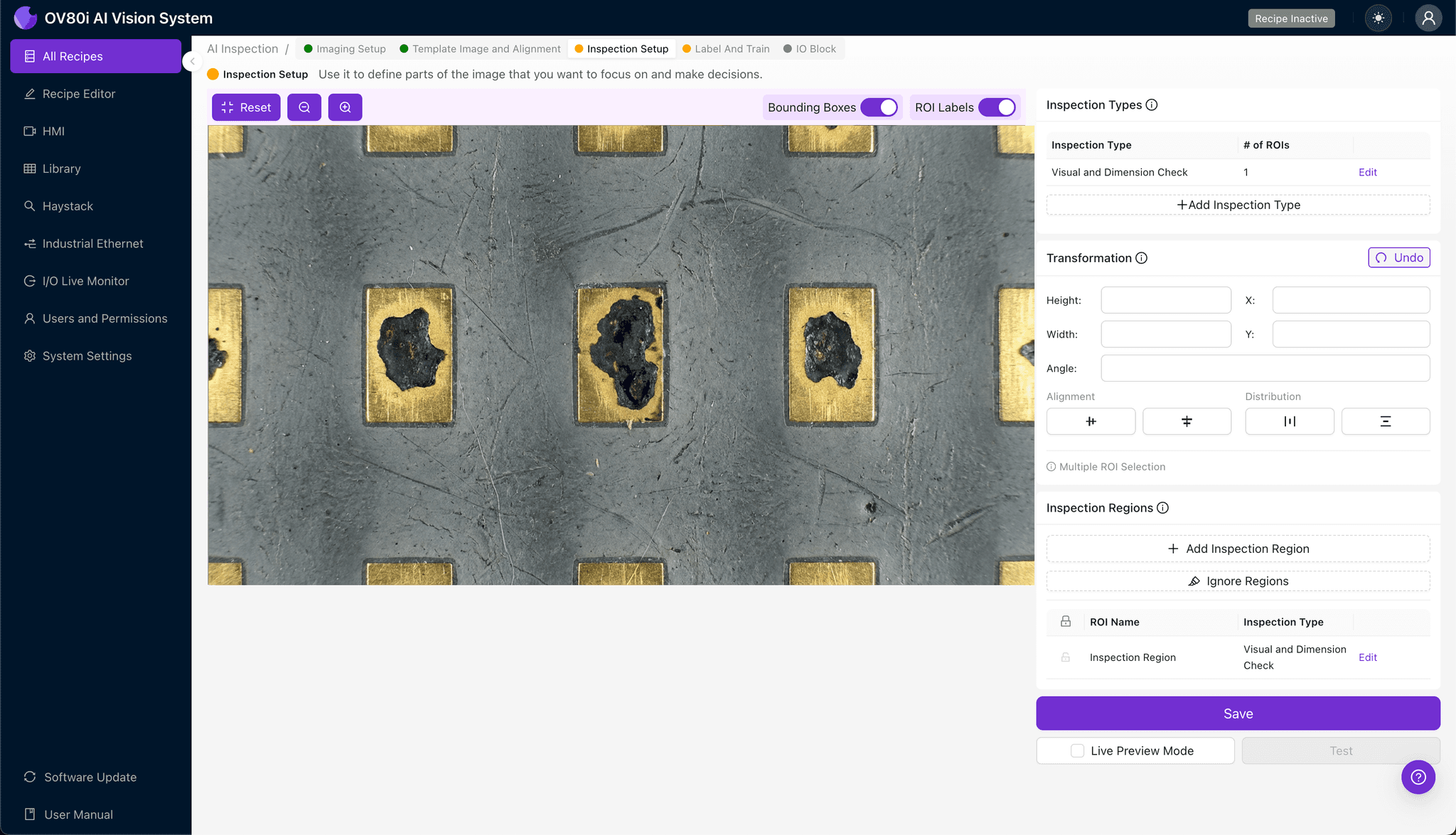 Data labeling interface for training black pad syndrome detection model