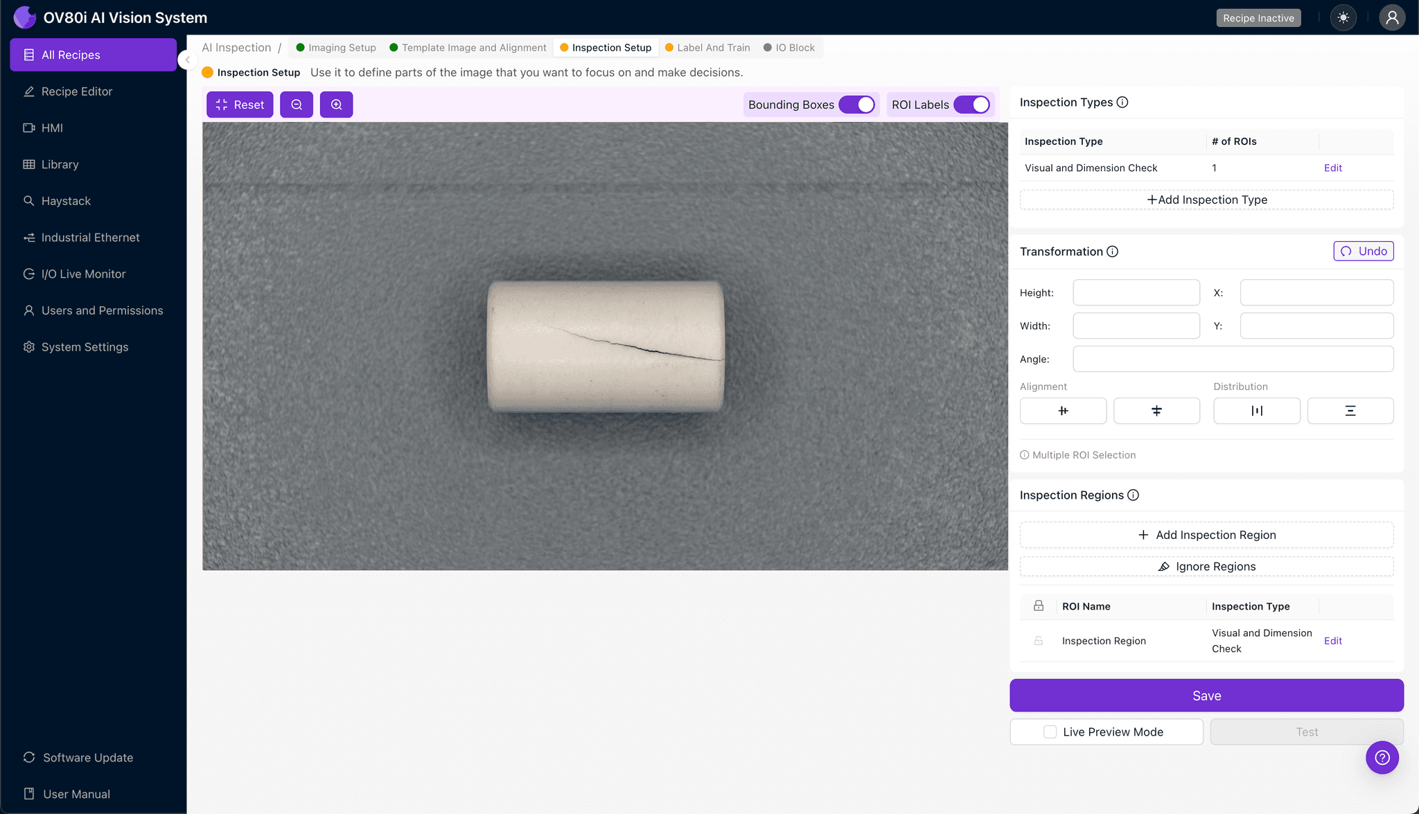 Labeling ceramic ferrule images for AI training