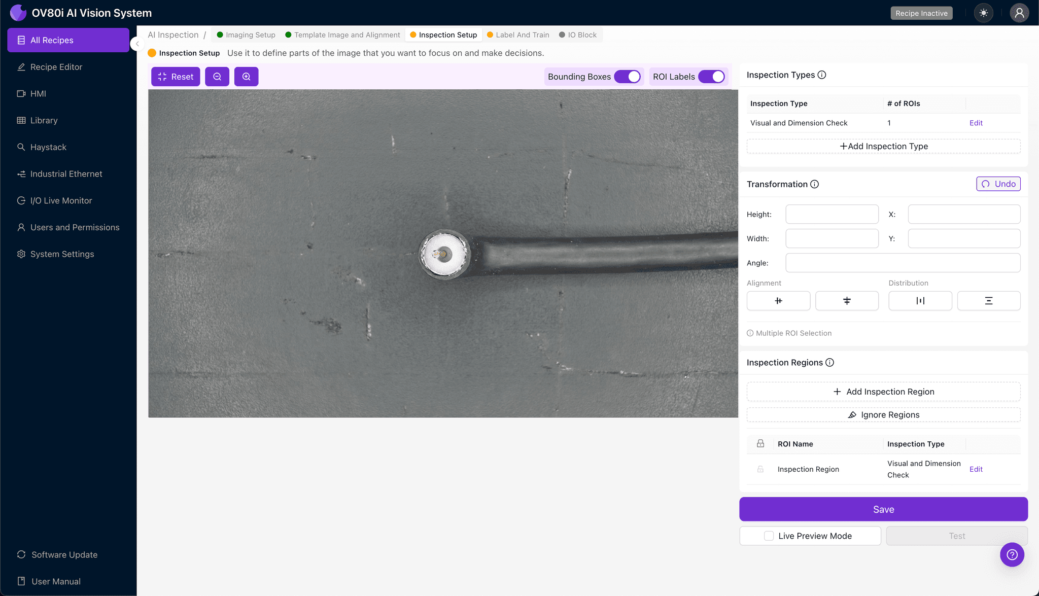 Labeling coaxial cable samples as good or bad for AI model training
