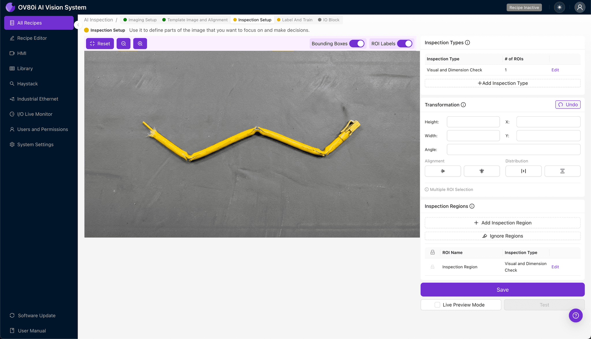 Data labeling interface for training AI model on fiber pigtail defects